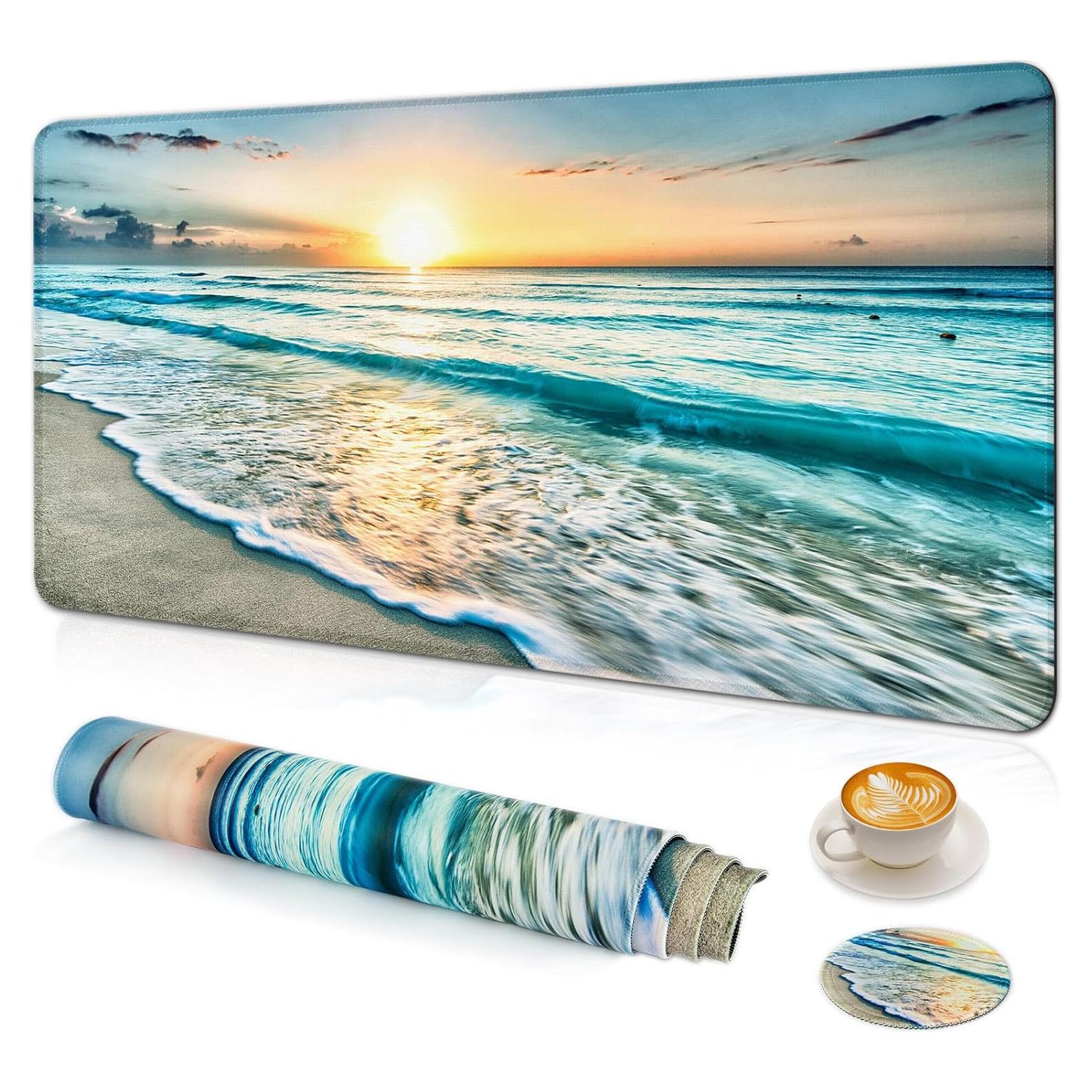 Alfombrilla de Ratón Grande Wiabsi Playa 80x40 cm Antideslizante