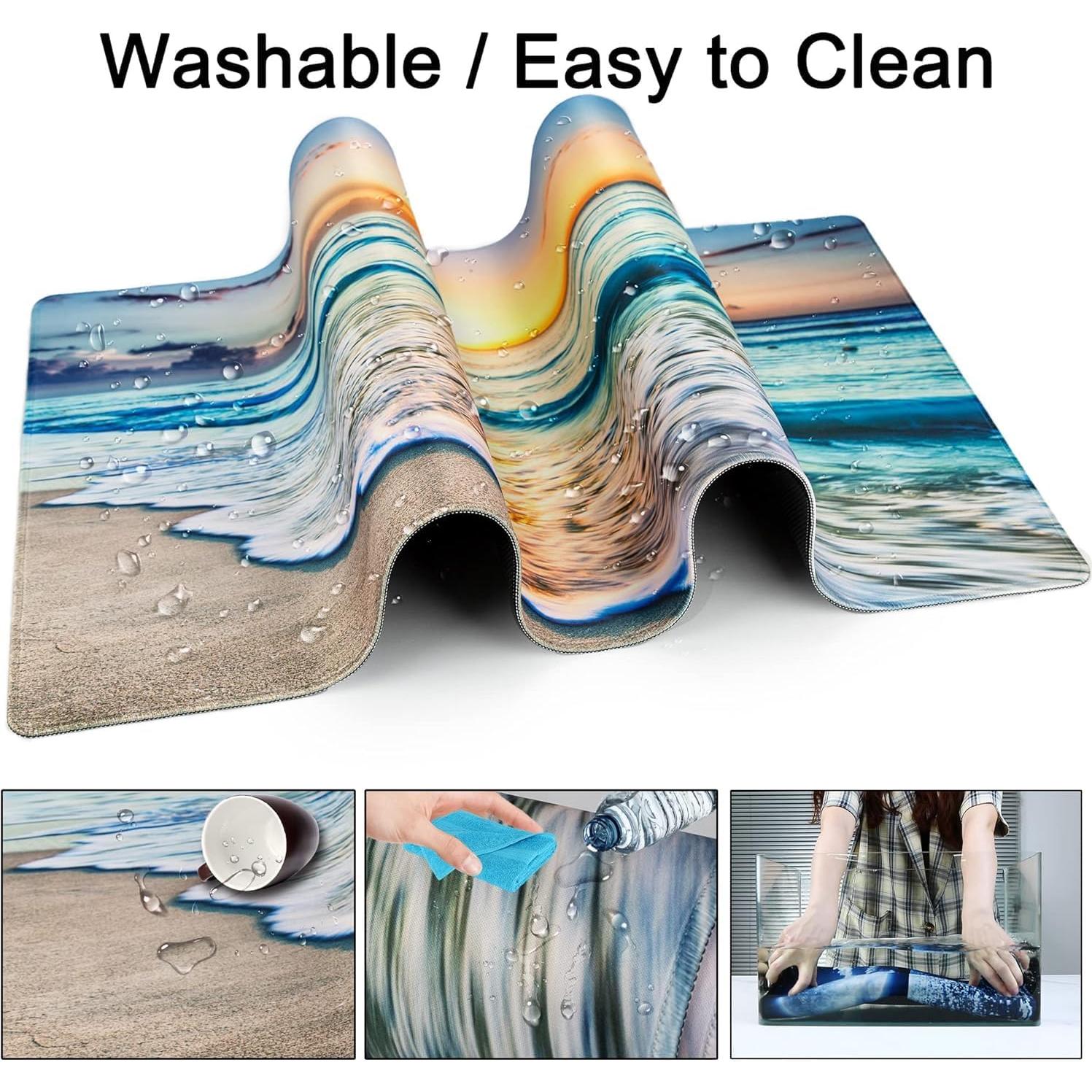 Alfombrilla de Ratón Grande Wiabsi Playa 80x40 cm Antideslizante