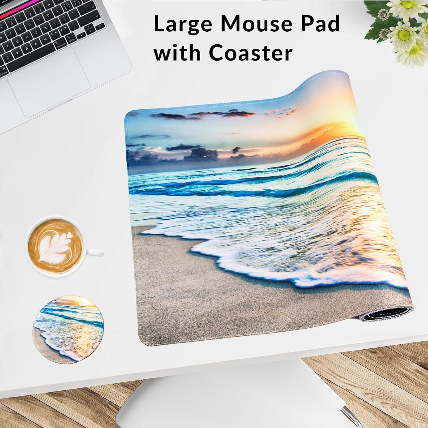 Alfombrilla de Ratón Grande Wiabsi Playa 80x40 cm Antideslizante