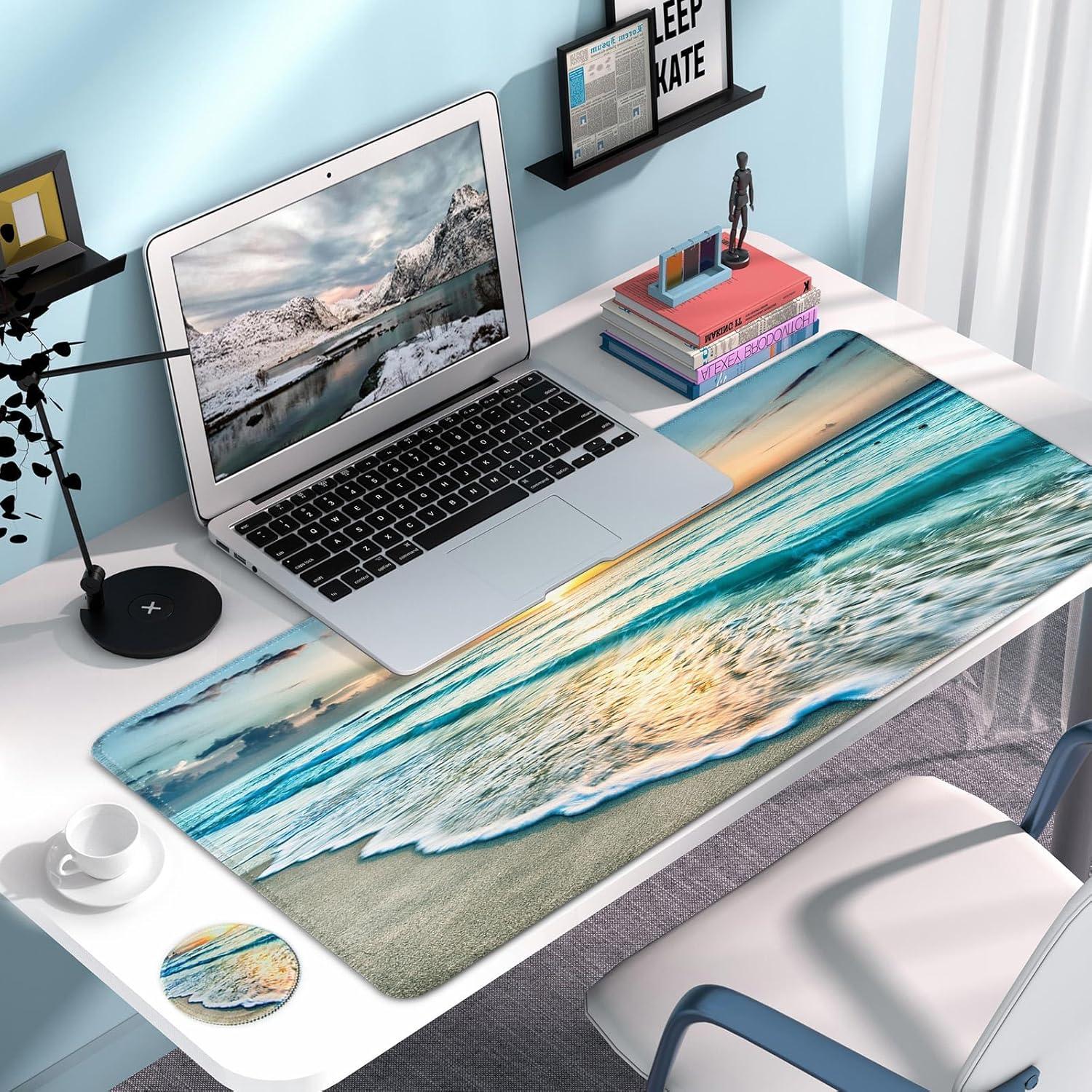 Alfombrilla de Ratón Grande Wiabsi Playa 80x40 cm Antideslizante