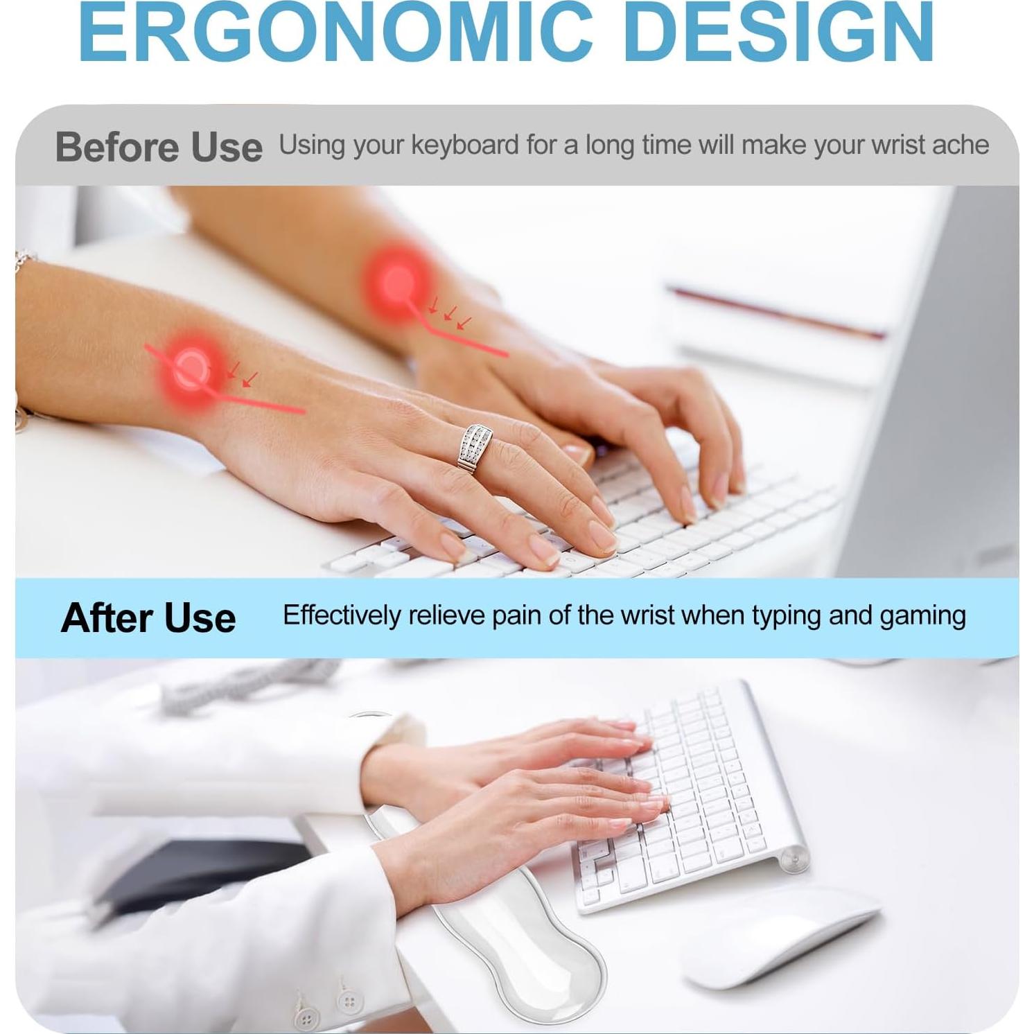 Juego de Reposamuñecas Ergonómico Ciyoja - Gel Silicona Antideslizante