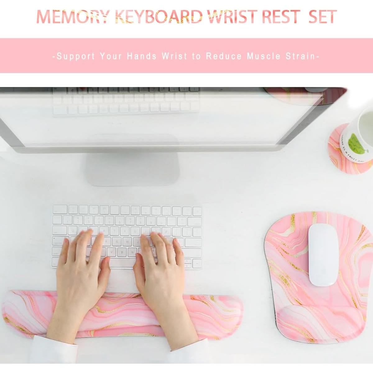 Reposapulgares Ergonómico Rosa Fluido con Soporte para Muñeca