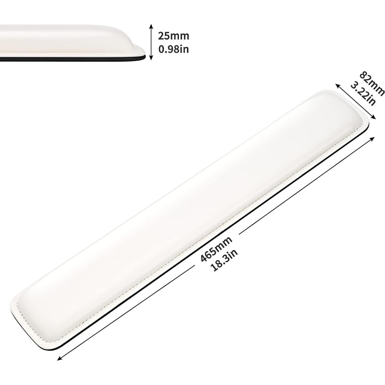 Reposamuñecas ergonómico Tofun de cuero PU 46.5cm blanco