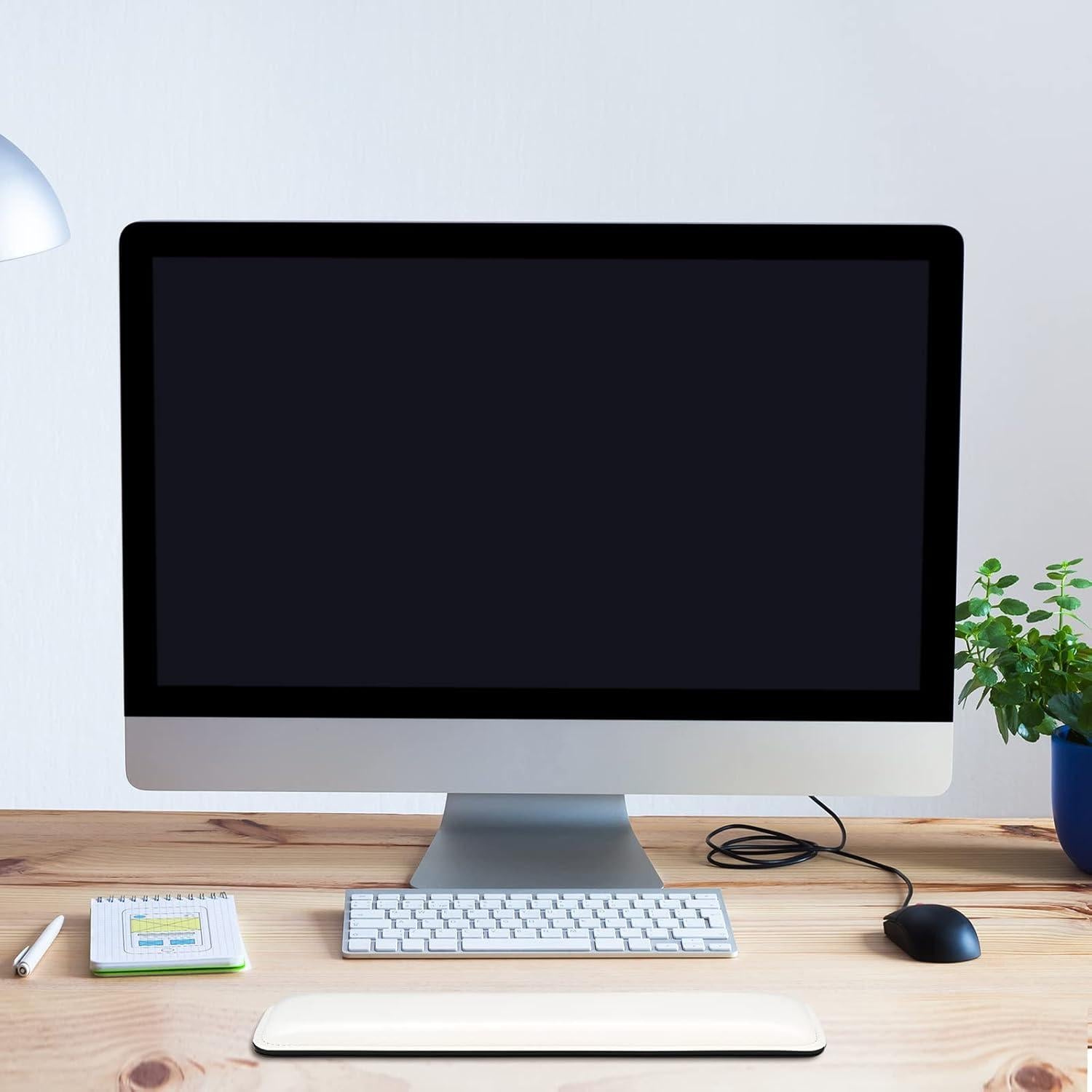 Reposamuñecas ergonómico Tofun de cuero PU 46.5cm blanco