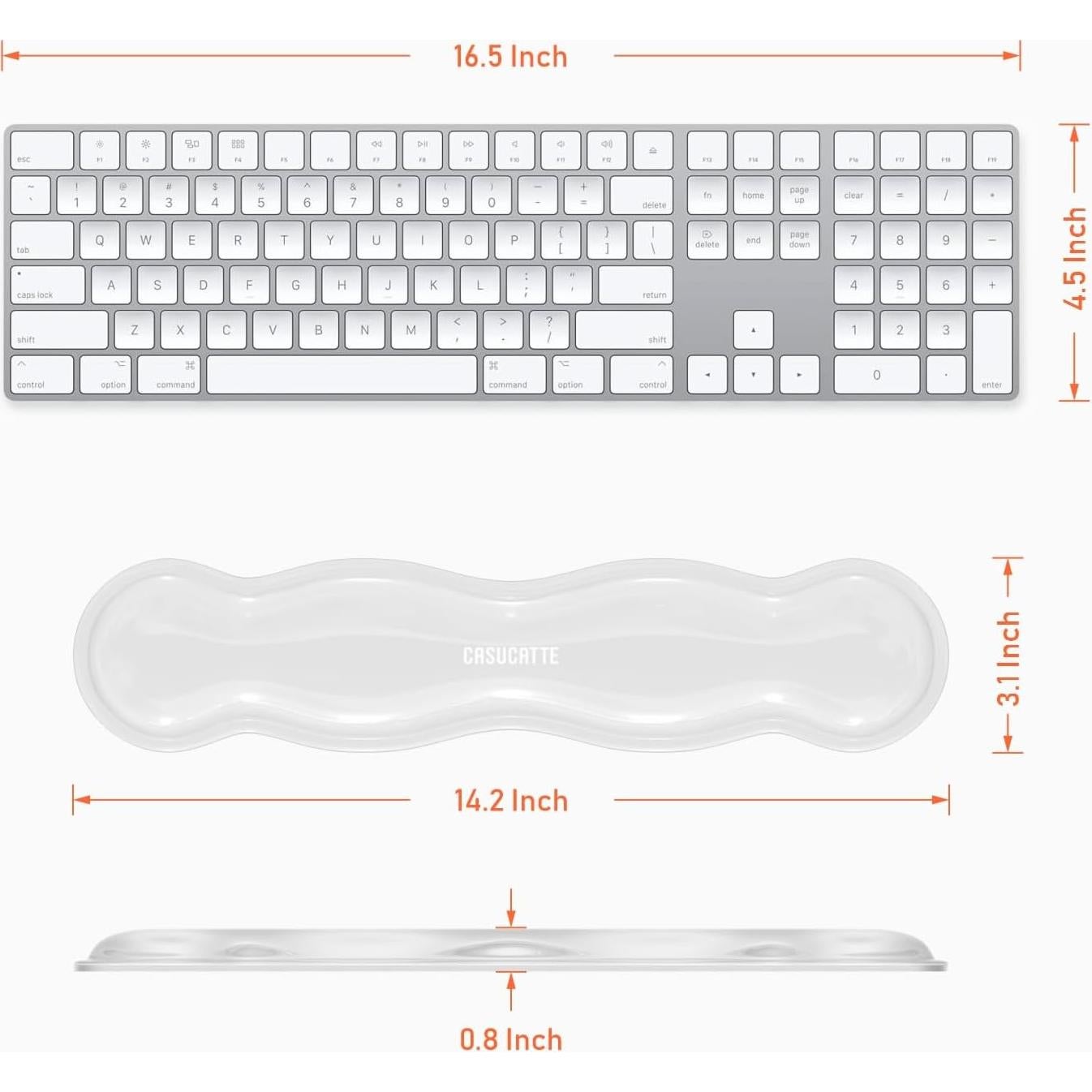 Reposamuñecas de Gel Transparente CASUCATTE - Antideslizante, Ergonómico
