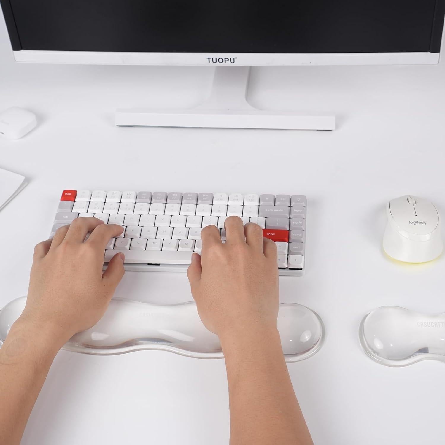 Reposamuñecas de Gel Transparente CASUCATTE - Antideslizante, Ergonómico