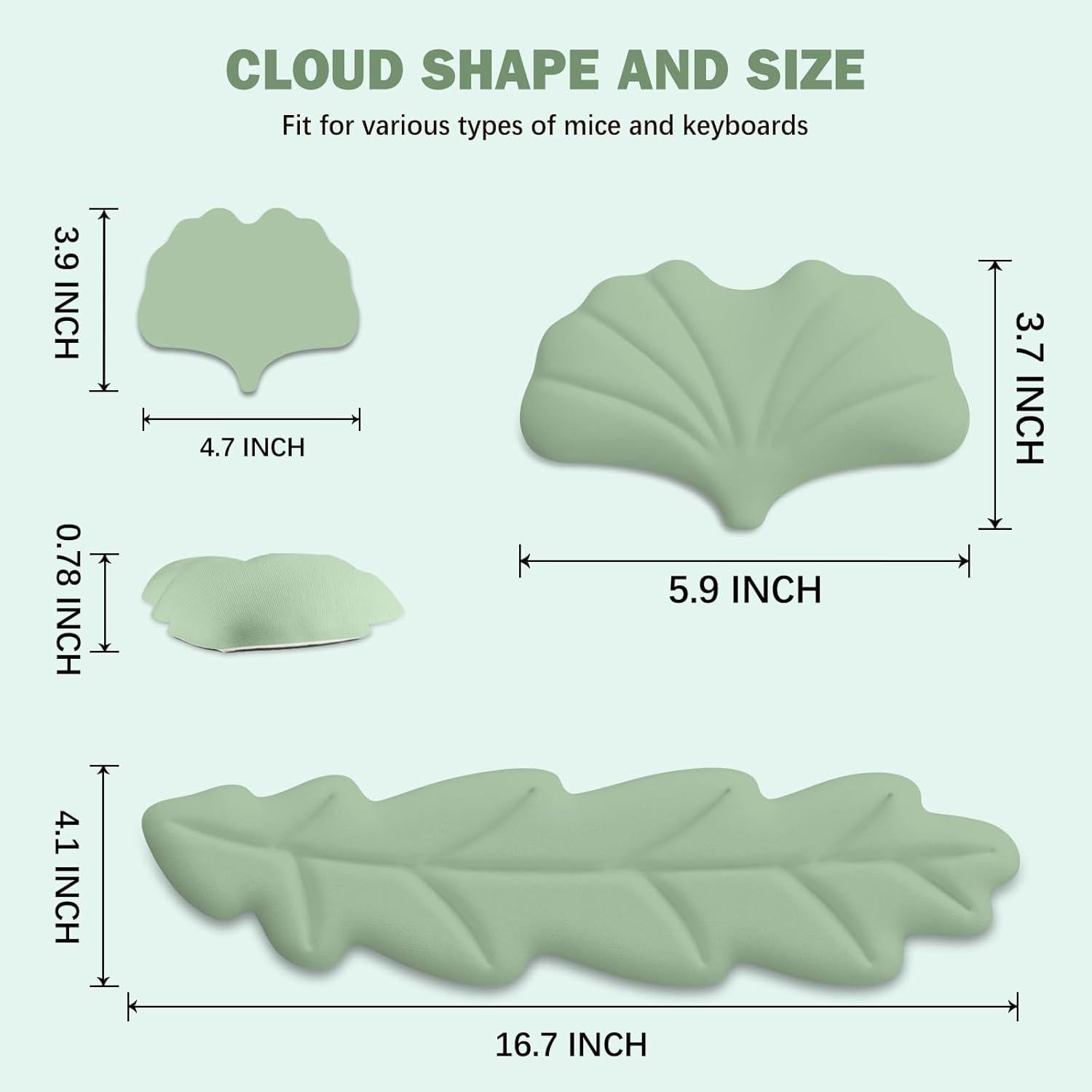 Juego de Almohadillas Ergonómicas Lauspuck en Forma de Hoja