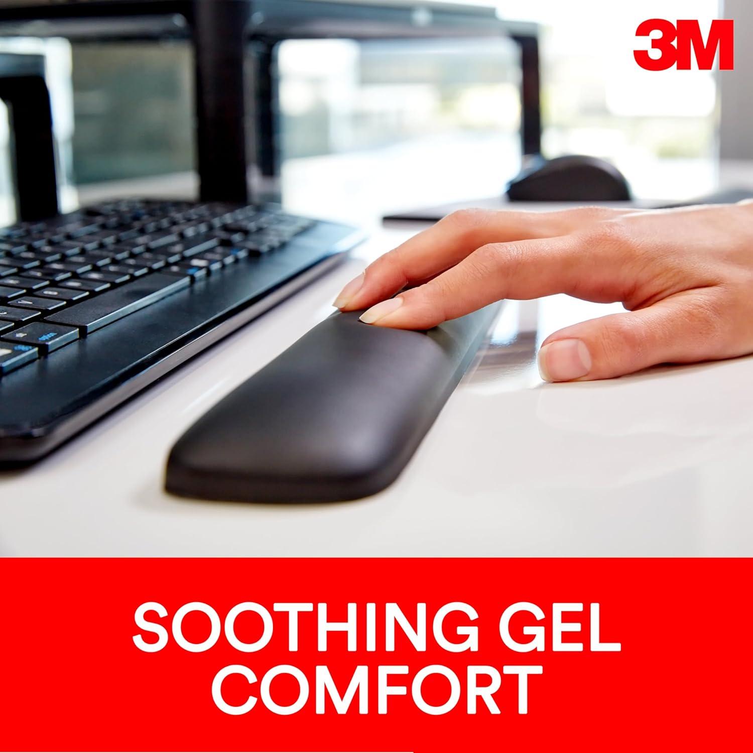 Reposa Muñecas de Gel 3M WR85B Ergonómico 48.3 cm Negro