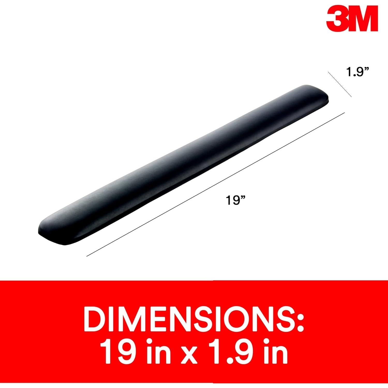 Reposa Muñecas de Gel 3M WR85B Ergonómico 48.3 cm Negro