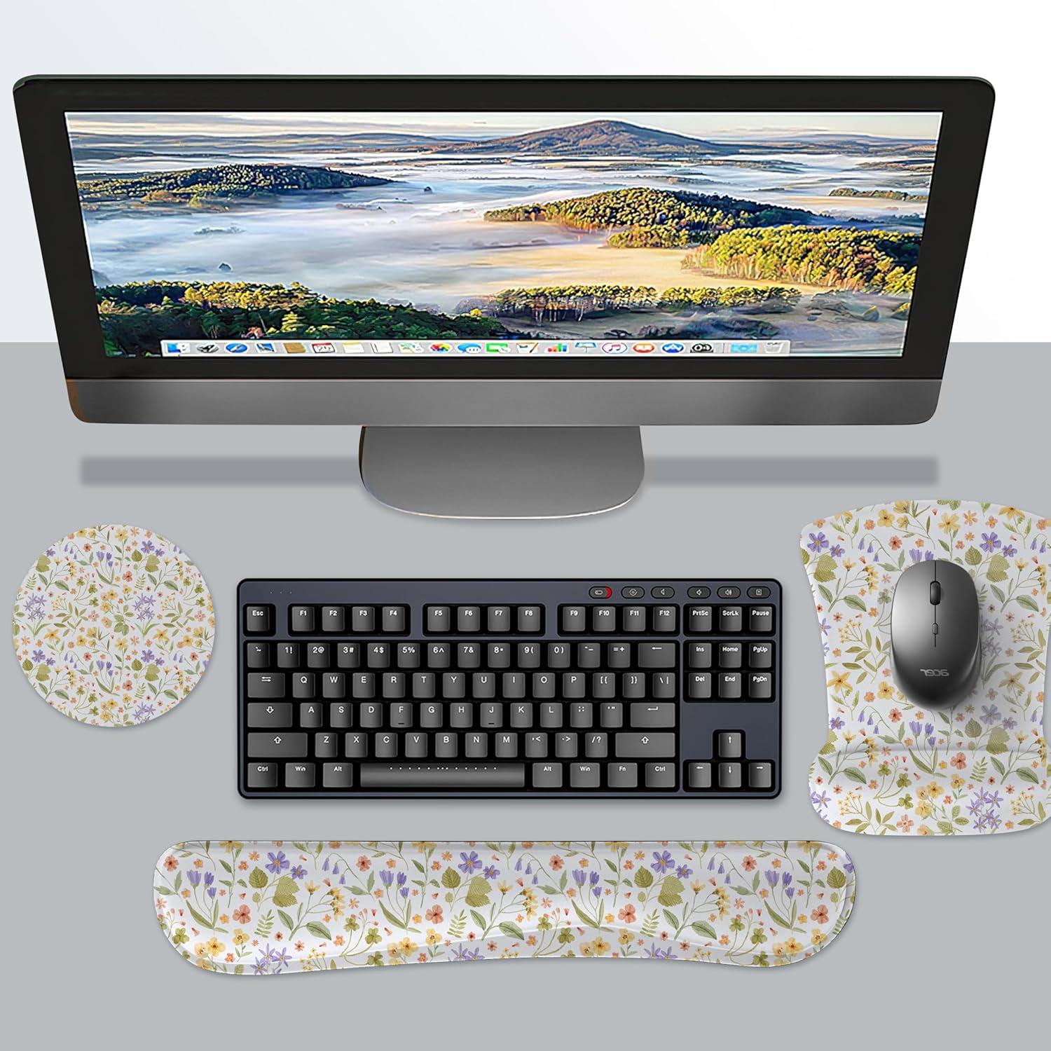 Conjunto Reposamuñecas AUPET Espuma Viscoelástica Ergonómico