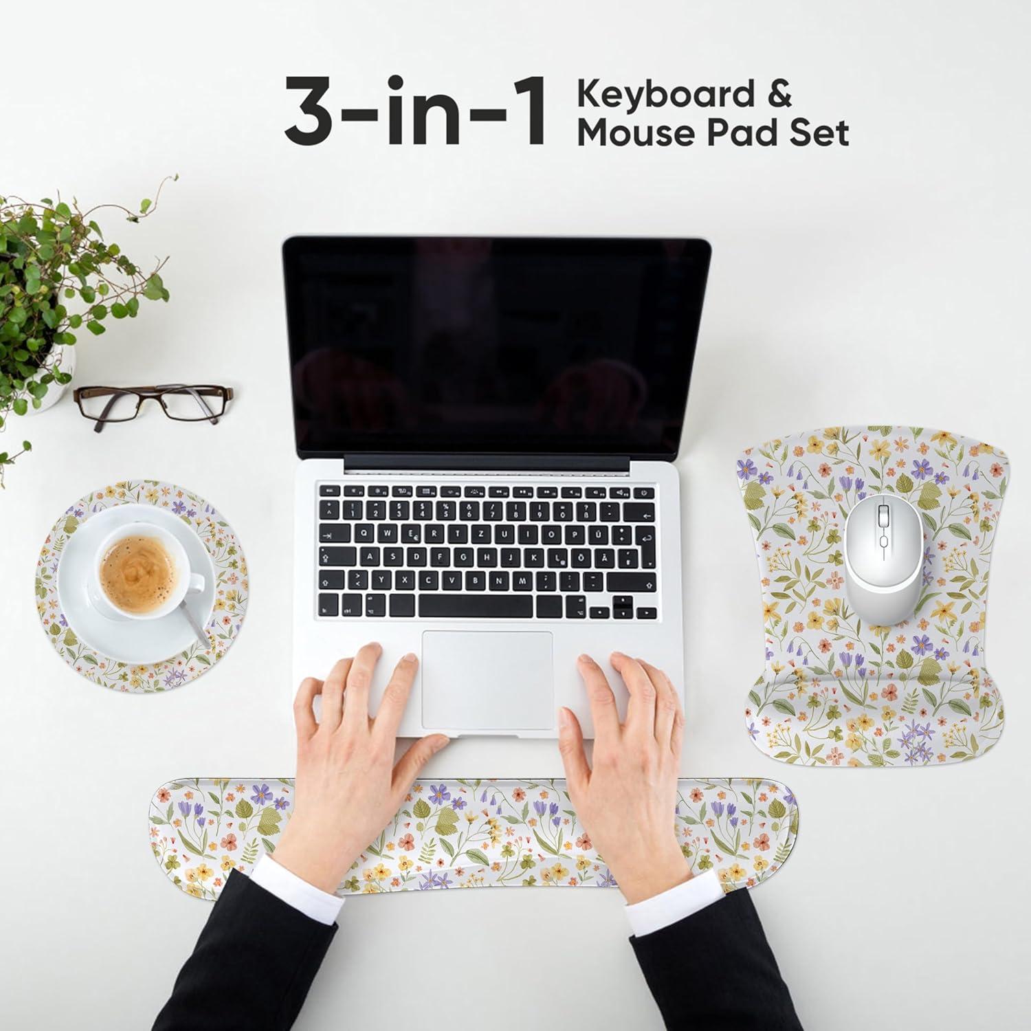 Conjunto Reposamuñecas AUPET Espuma Viscoelástica Ergonómico