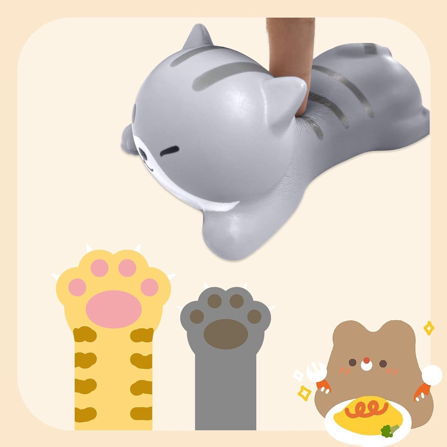 Soporte de Muñeca para Ratón Hautllaif Gato Gris Ergonómico