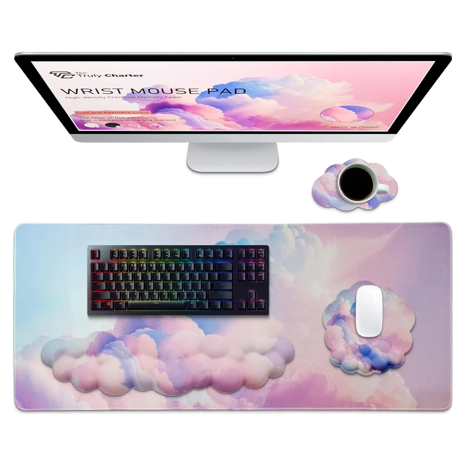 Reposamuñecas Nube TheTrulyCharter Ergonómico 4 Piezas