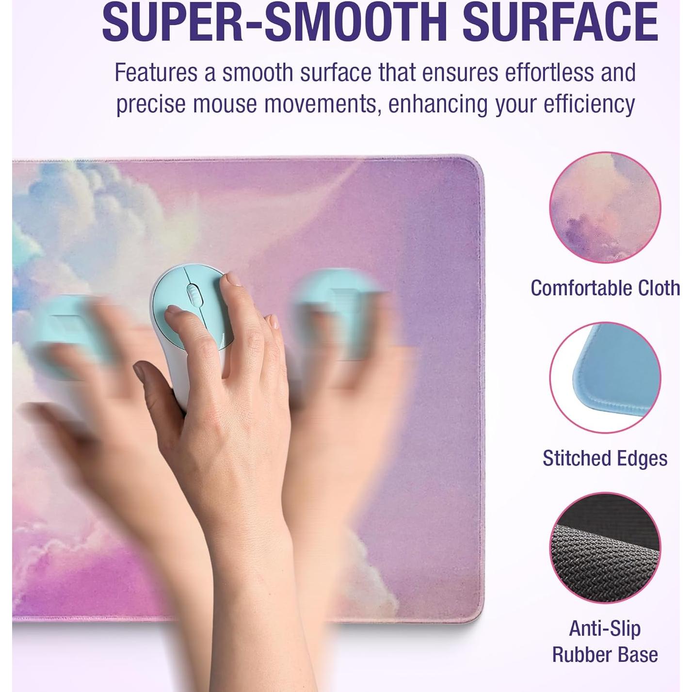 Reposamuñecas Nube TheTrulyCharter Ergonómico 4 Piezas