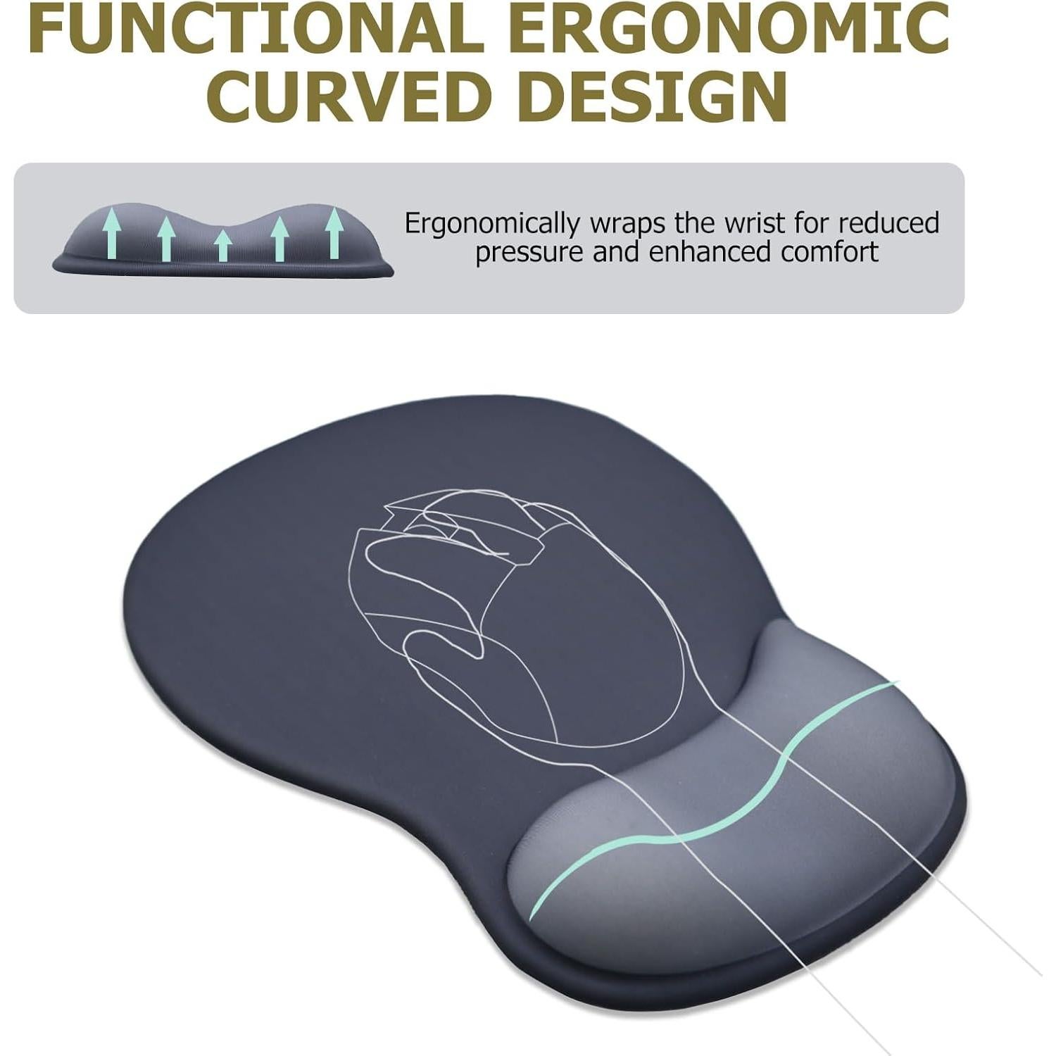Alfombrilla de Ratón Ergonómica NEENALO con Reposamuñecas