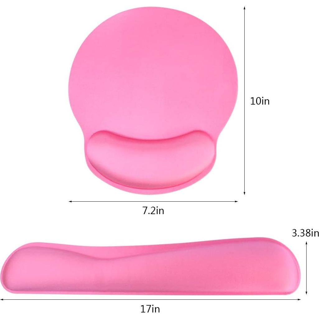 Almohadillas para Muñeca Teclado y Ratón Poualss Rosa Claro