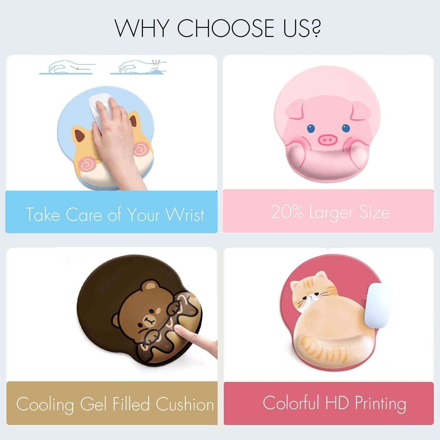 Alfombrilla de Ratón Ergonómica Nasdalgias Gato 3D con Soporte