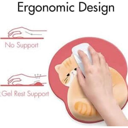 Alfombrilla de Ratón Ergonómica Nasdalgias Gato 3D con Soporte