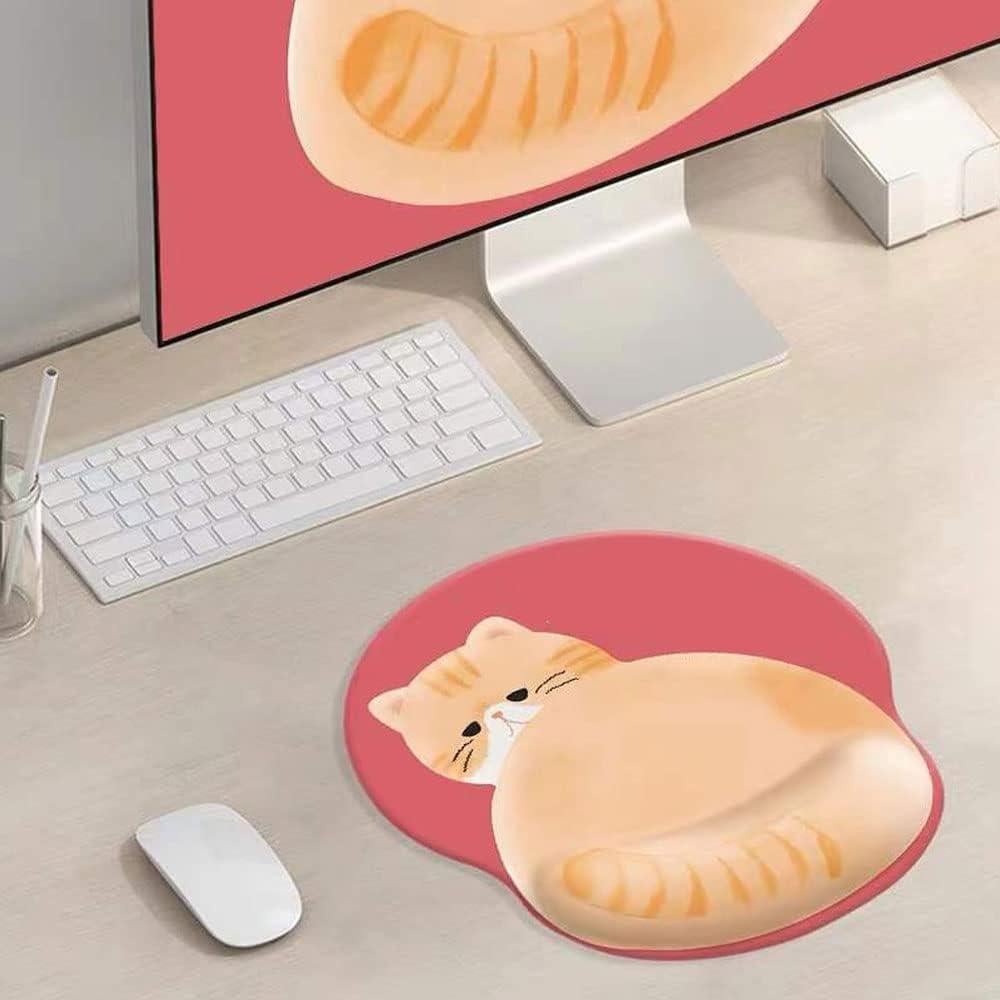 Alfombrilla de Ratón Ergonómica Nasdalgias Gato 3D con Soporte