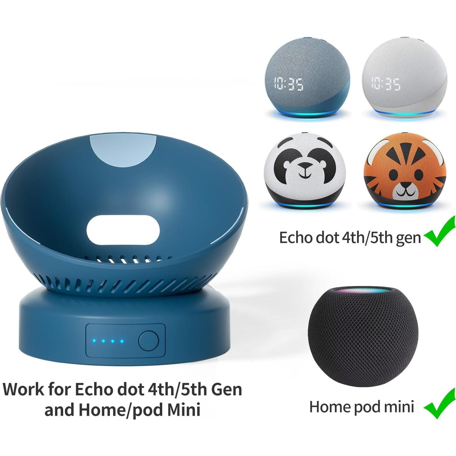 Base de Batería Liboer para Echo Dot 4ta y 5ta Gen Negra