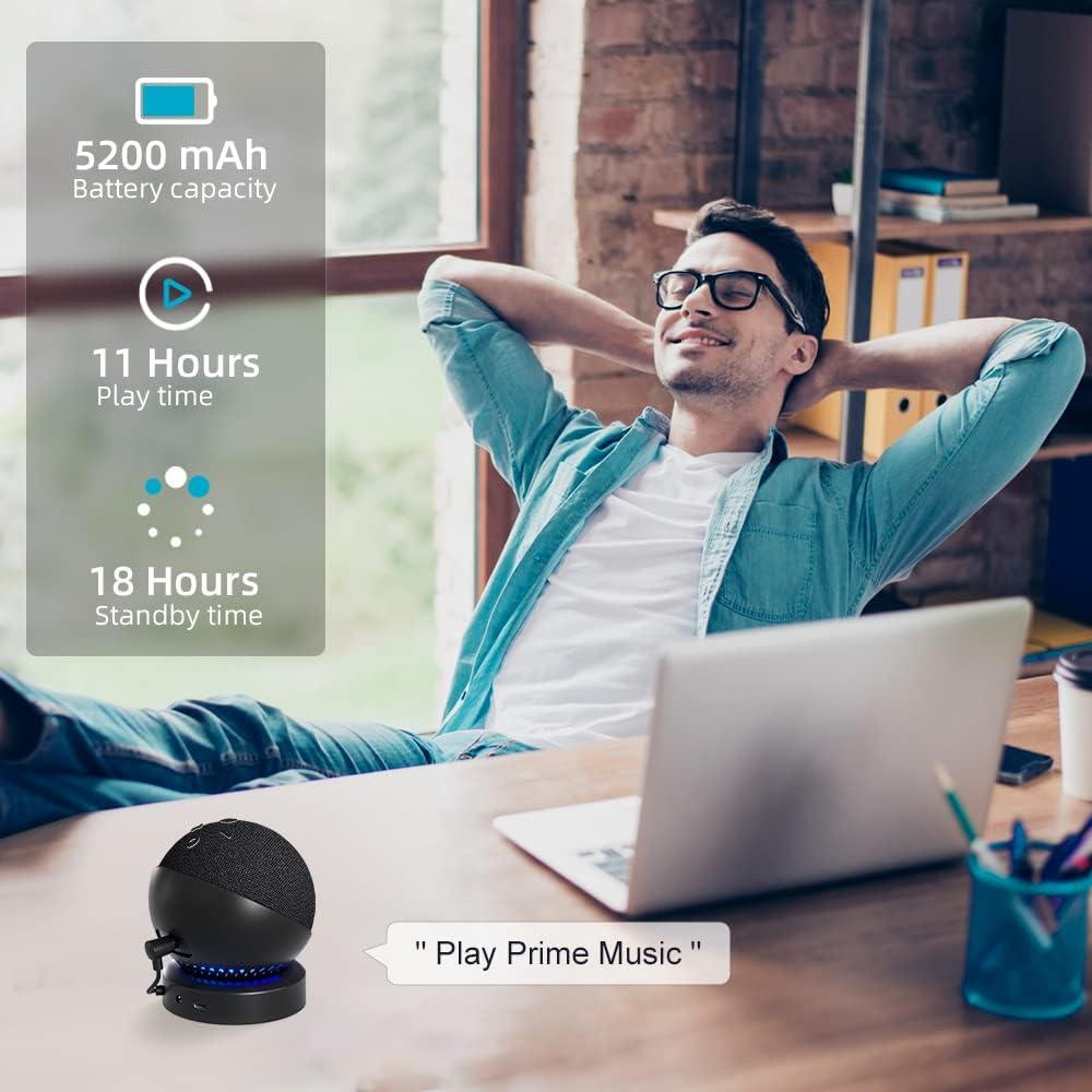 Base de Batería Liboer para Echo Dot 4ta y 5ta Gen Negra