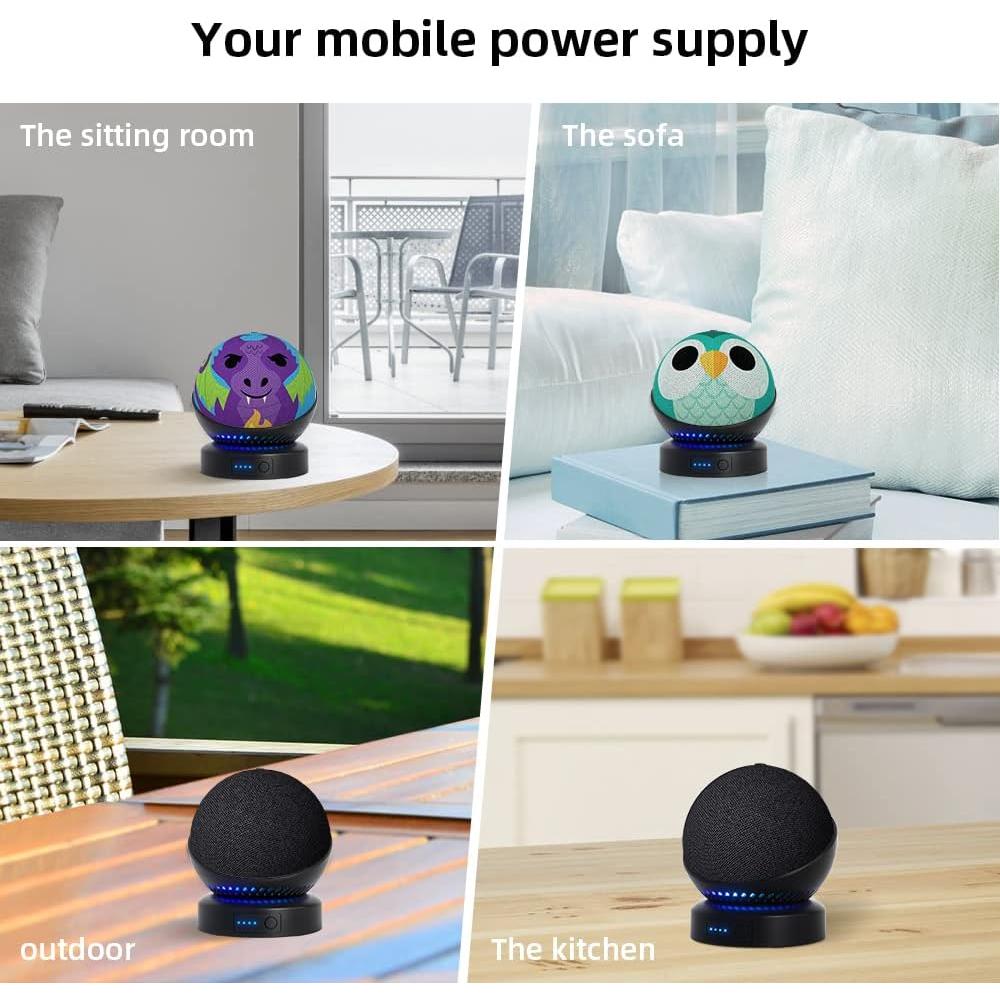 Base de Batería Liboer para Echo Dot 4ta y 5ta Gen Negra