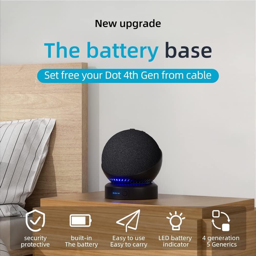 Base de Batería Liboer para Echo Dot 4ta y 5ta Gen Negra