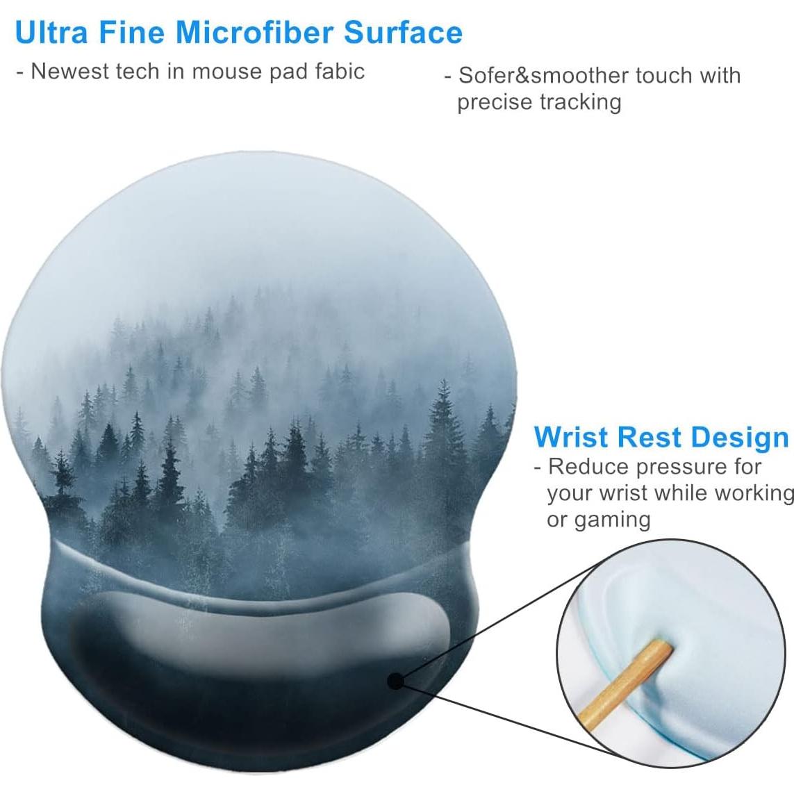 Alfombrilla de Ratón Ergonomica Knocent con Reposamuñecas Bosque