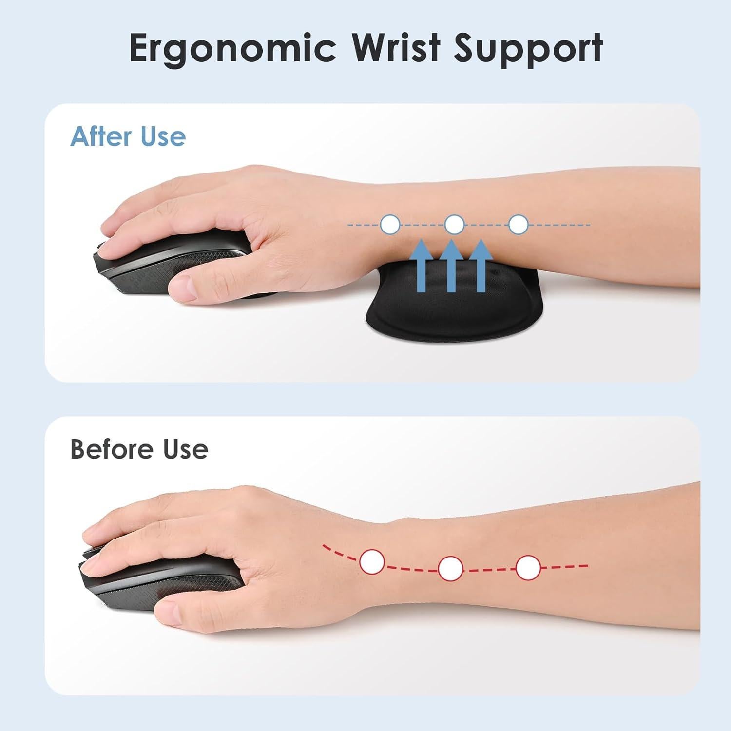 Reposa Muñeca Grande VANKEY Ergonómico Espuma Viscoelástica