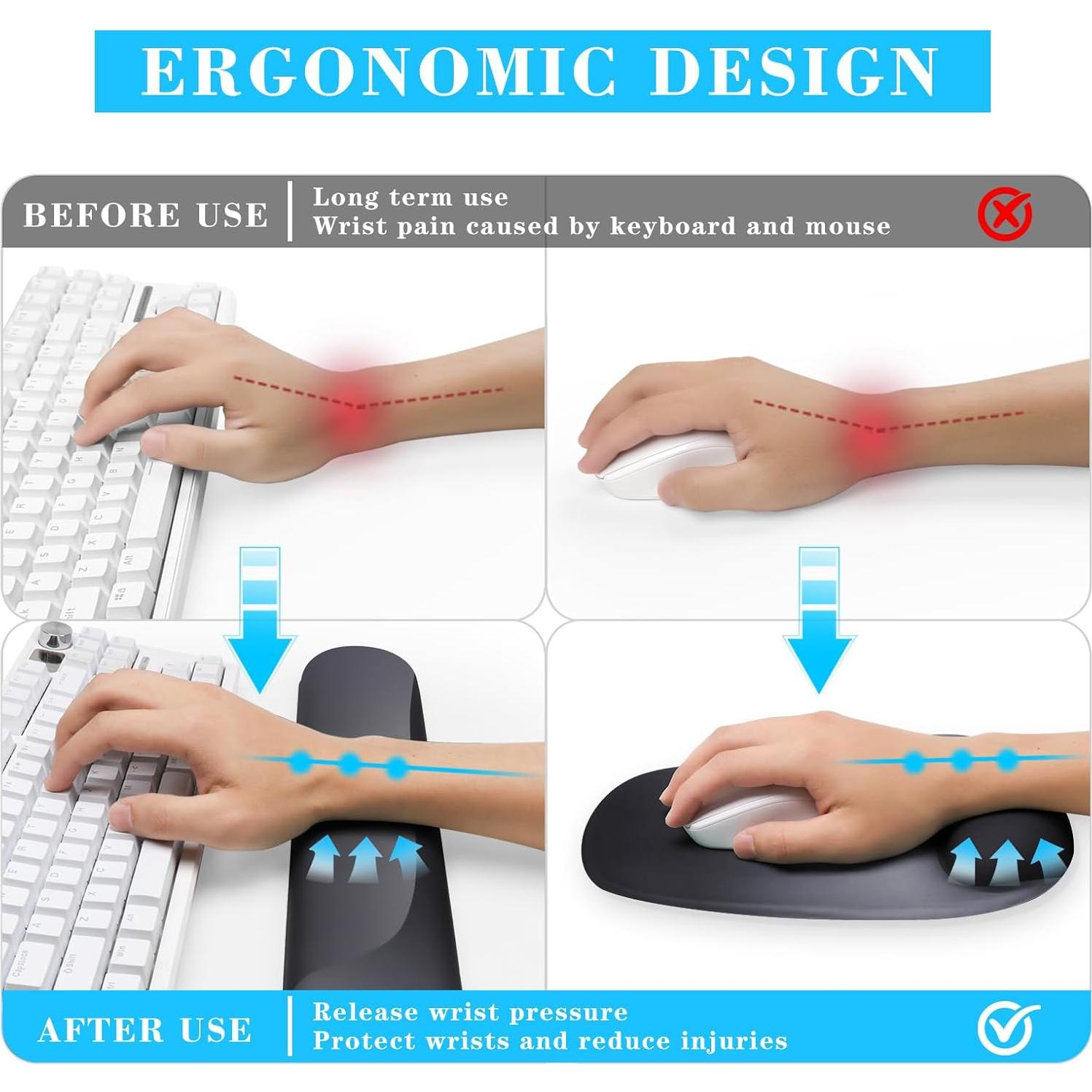 Soporte de Reposamuñecas Ergonómico CFHYZAZNCL - Gel y Lycra
