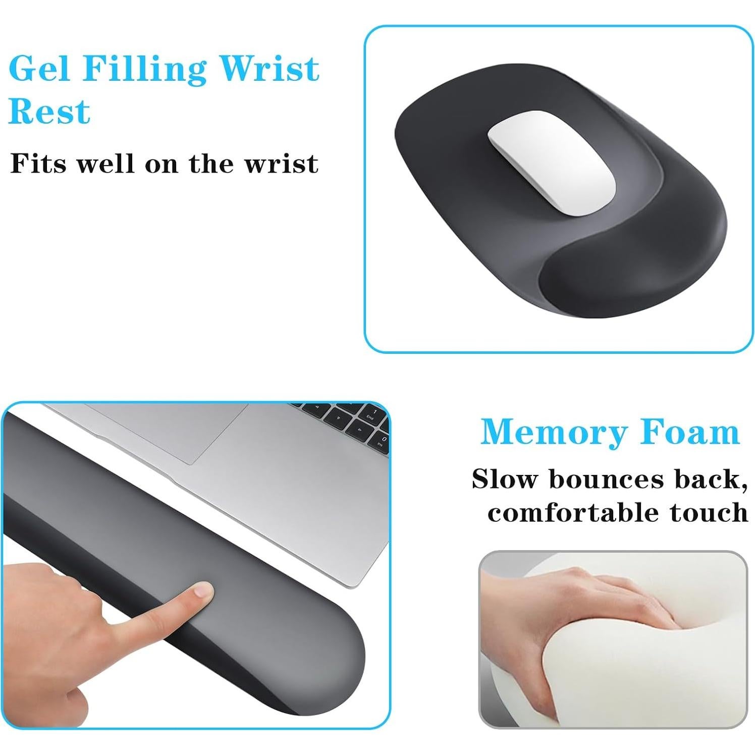 Soporte de Reposamuñecas Ergonómico CFHYZAZNCL - Gel y Lycra