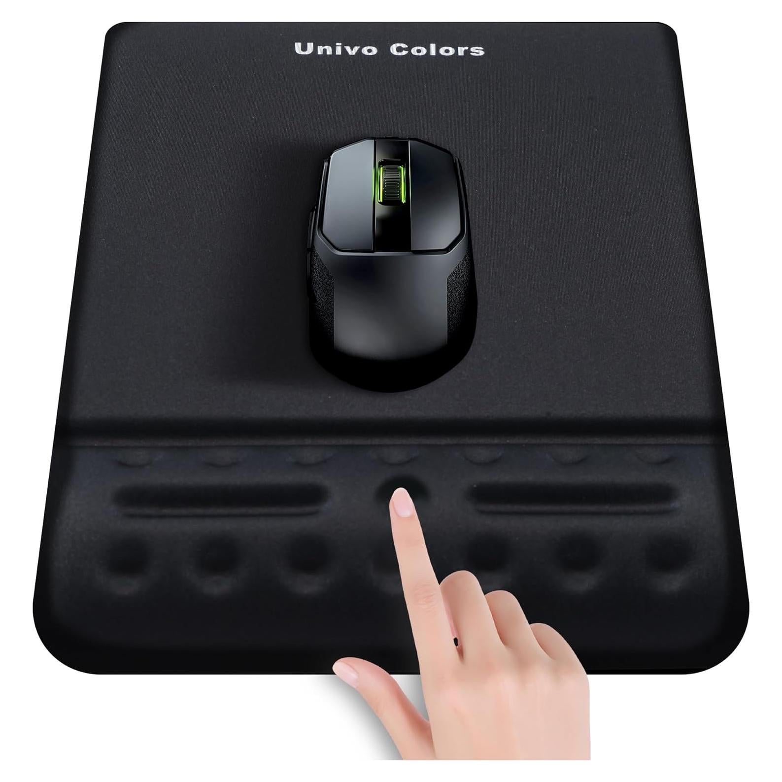 Alfombrilla de Ratón UnivoColors Negra con Reposamuñecas de Gel