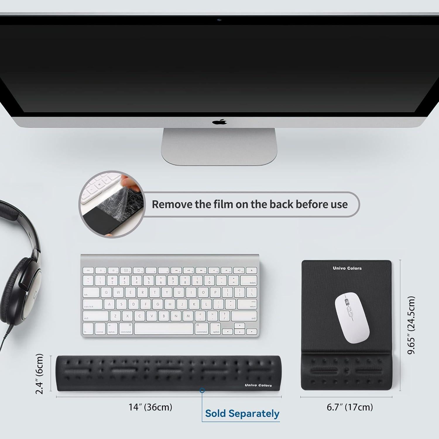 Alfombrilla de Ratón UnivoColors Negra con Reposamuñecas de Gel