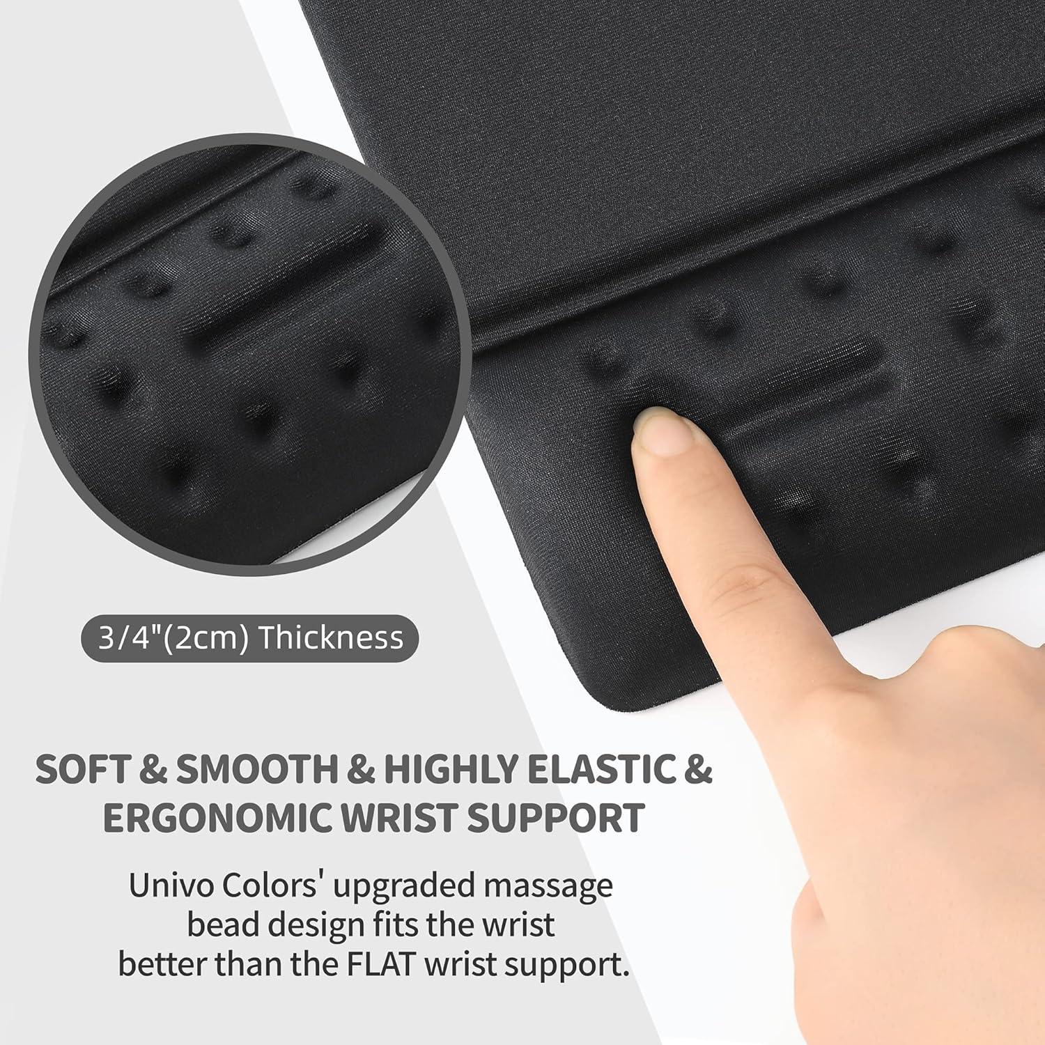 Alfombrilla de Ratón UnivoColors Negra con Reposamuñecas de Gel