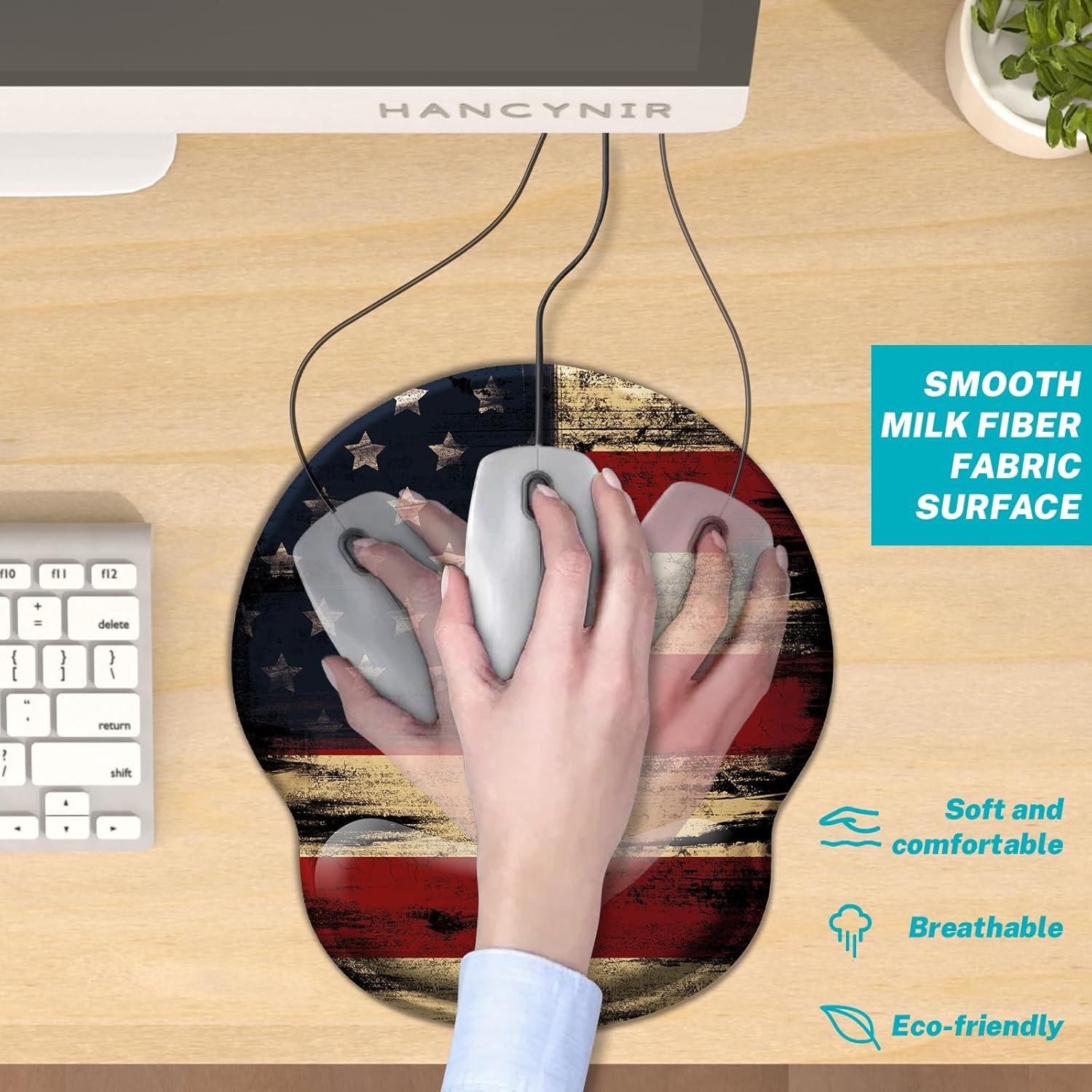 Alfombrilla de Ratón Ergonómica Hancynir Bandera Americana