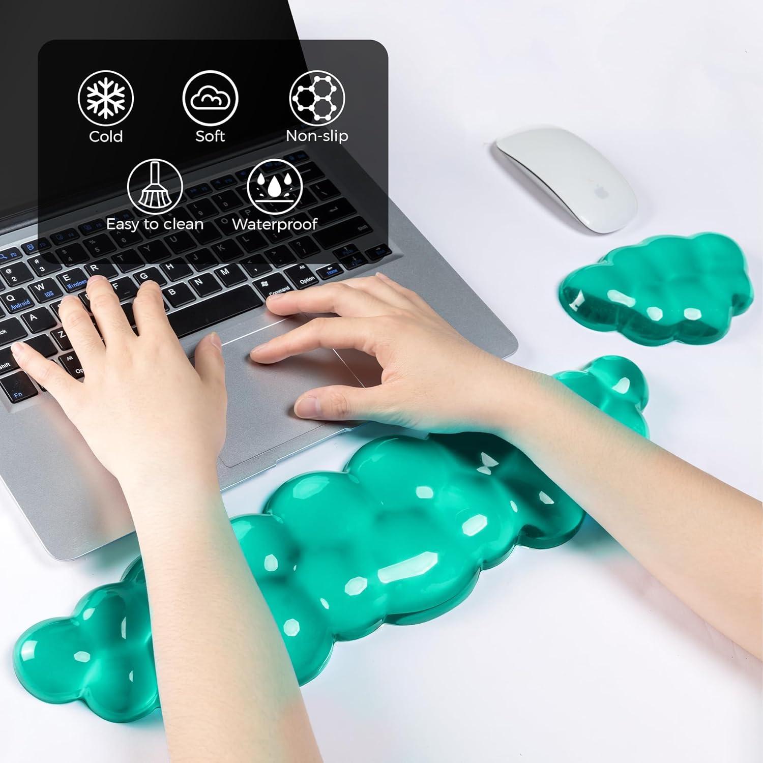 Reposamuñecas de Gel ABRONDA Ergonómico para Teclado y Ratón