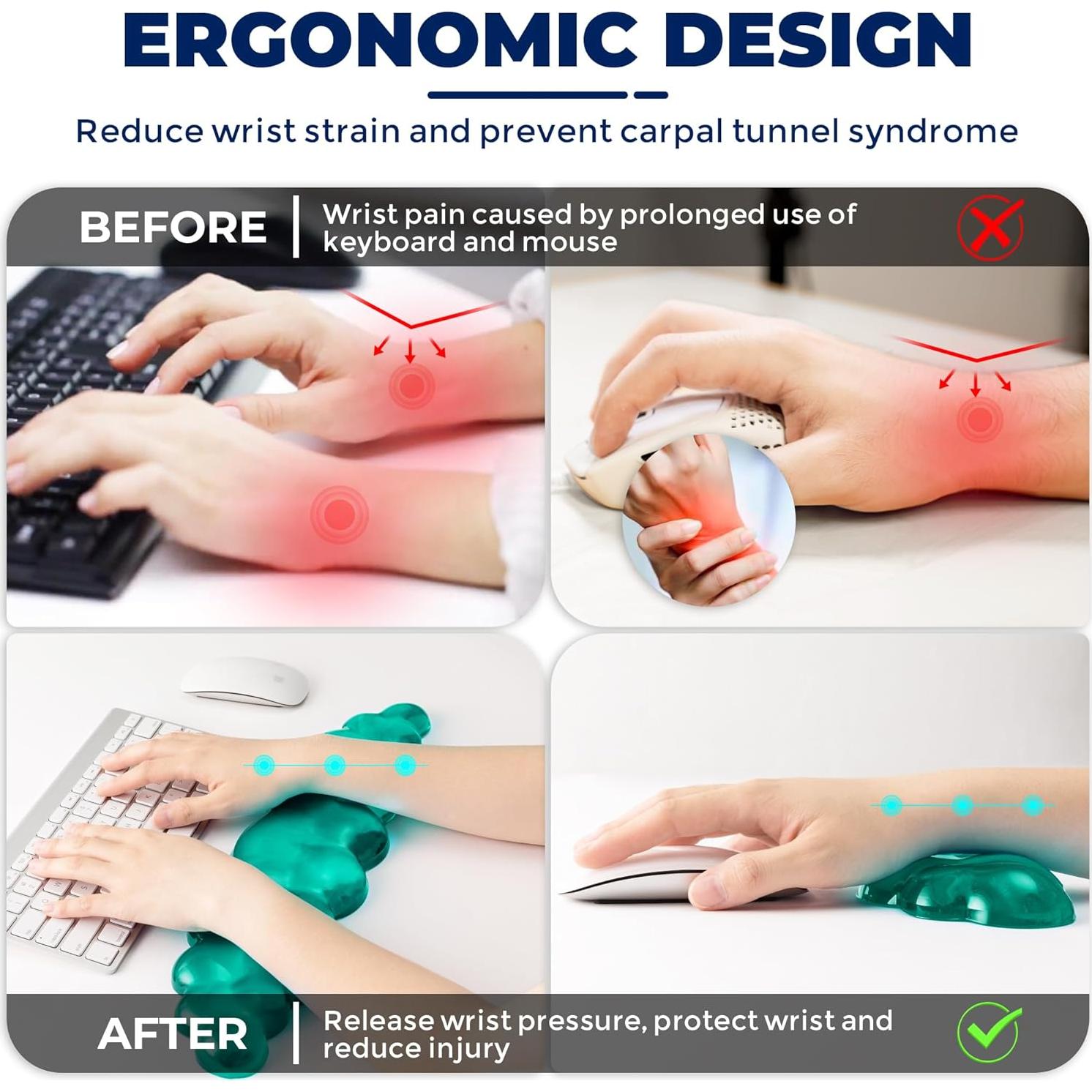 Reposamuñecas de Gel ABRONDA Ergonómico para Teclado y Ratón