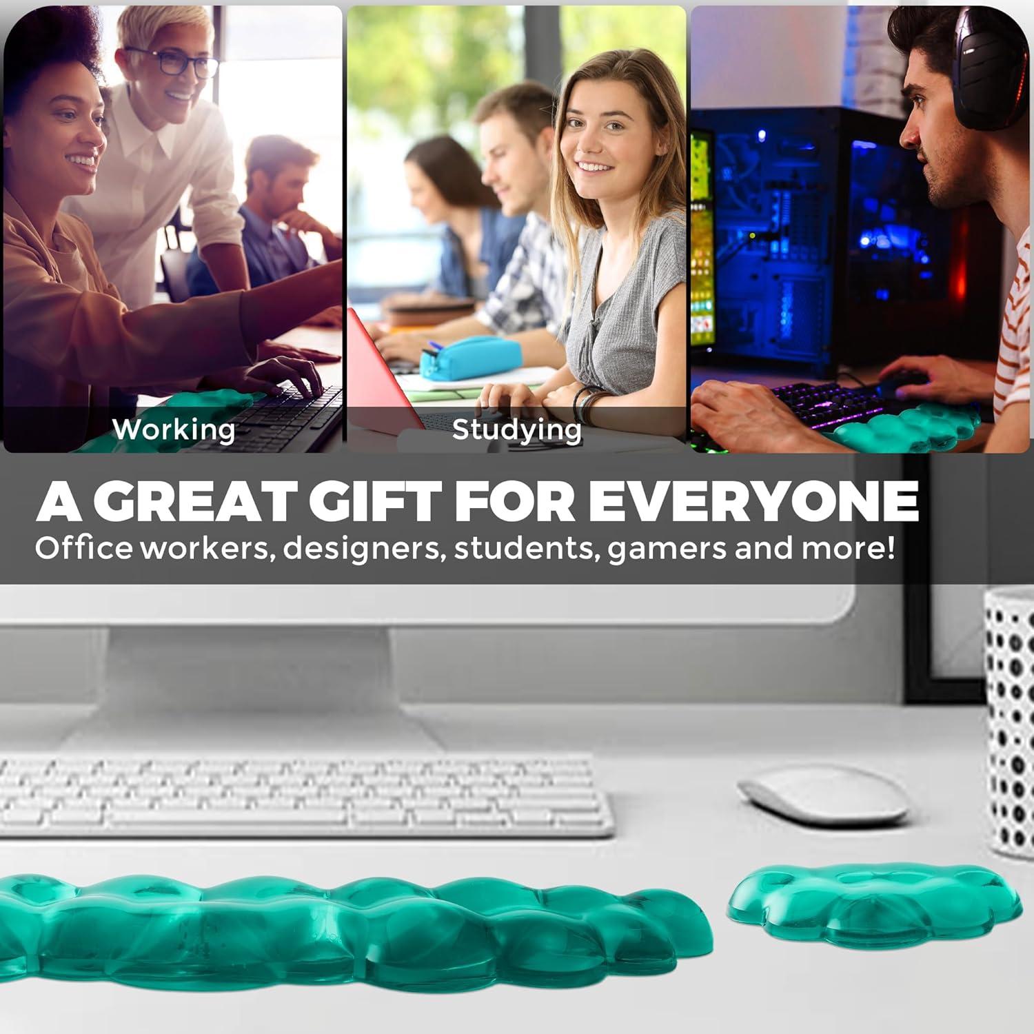 Reposamuñecas de Gel ABRONDA Ergonómico para Teclado y Ratón