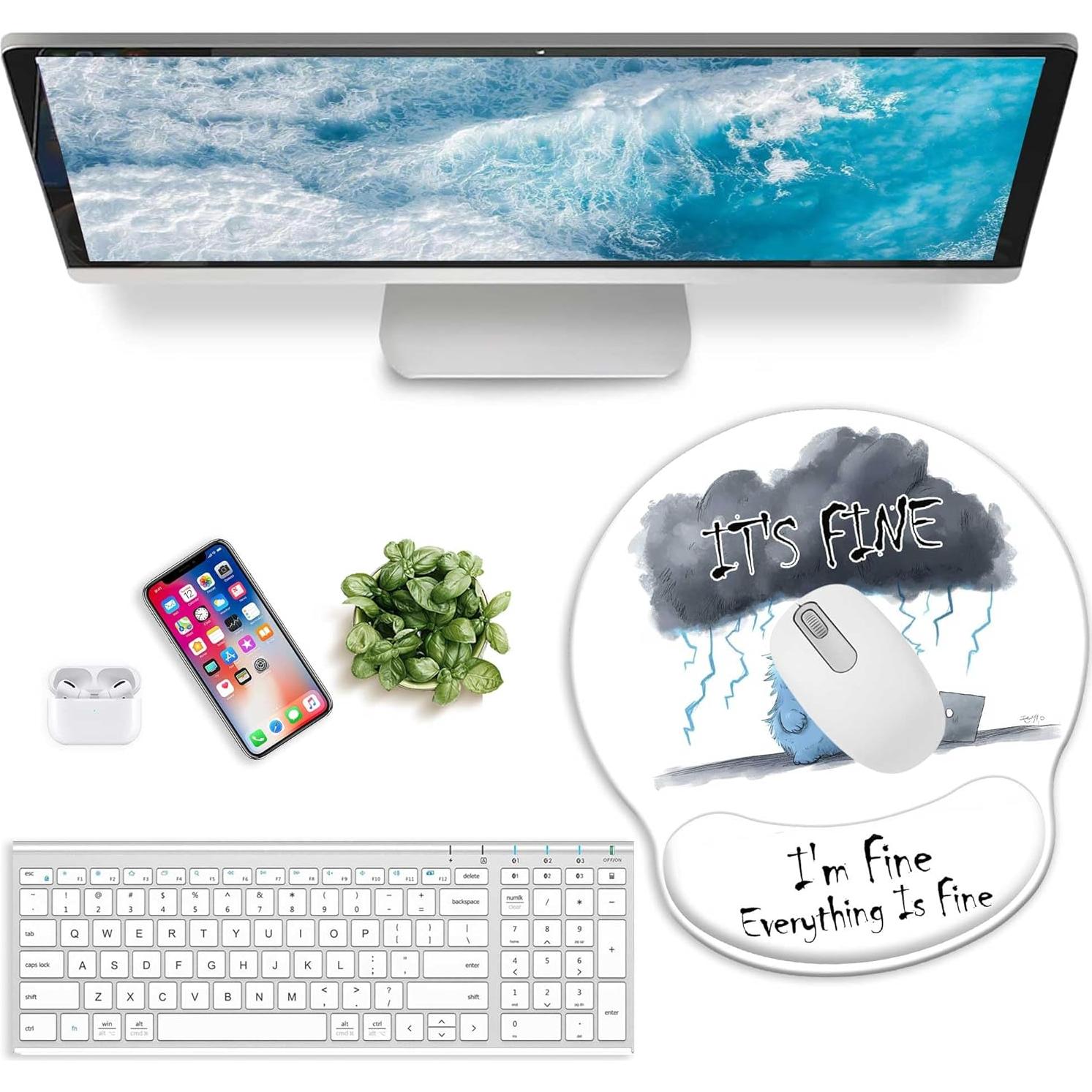 Alfombrilla de Ratón Ergonómica PIDAY con Reposamuñecas 25x25cm