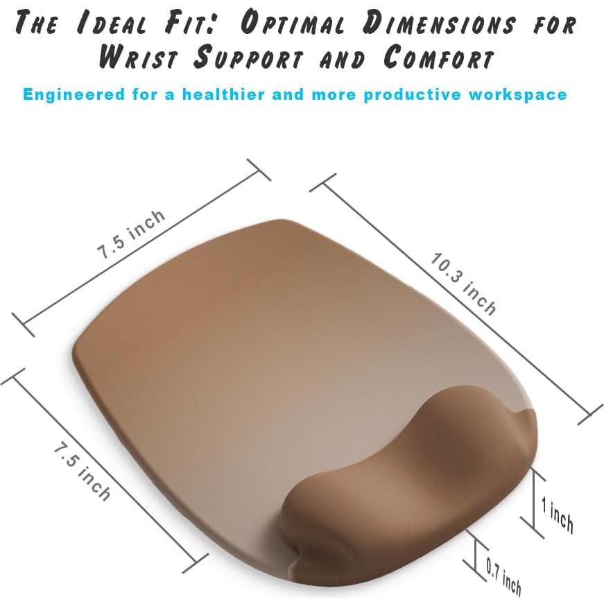 Reposamuñecas Ergonómico DEMON CHEST Gel 26.5x19.1cm Mocha