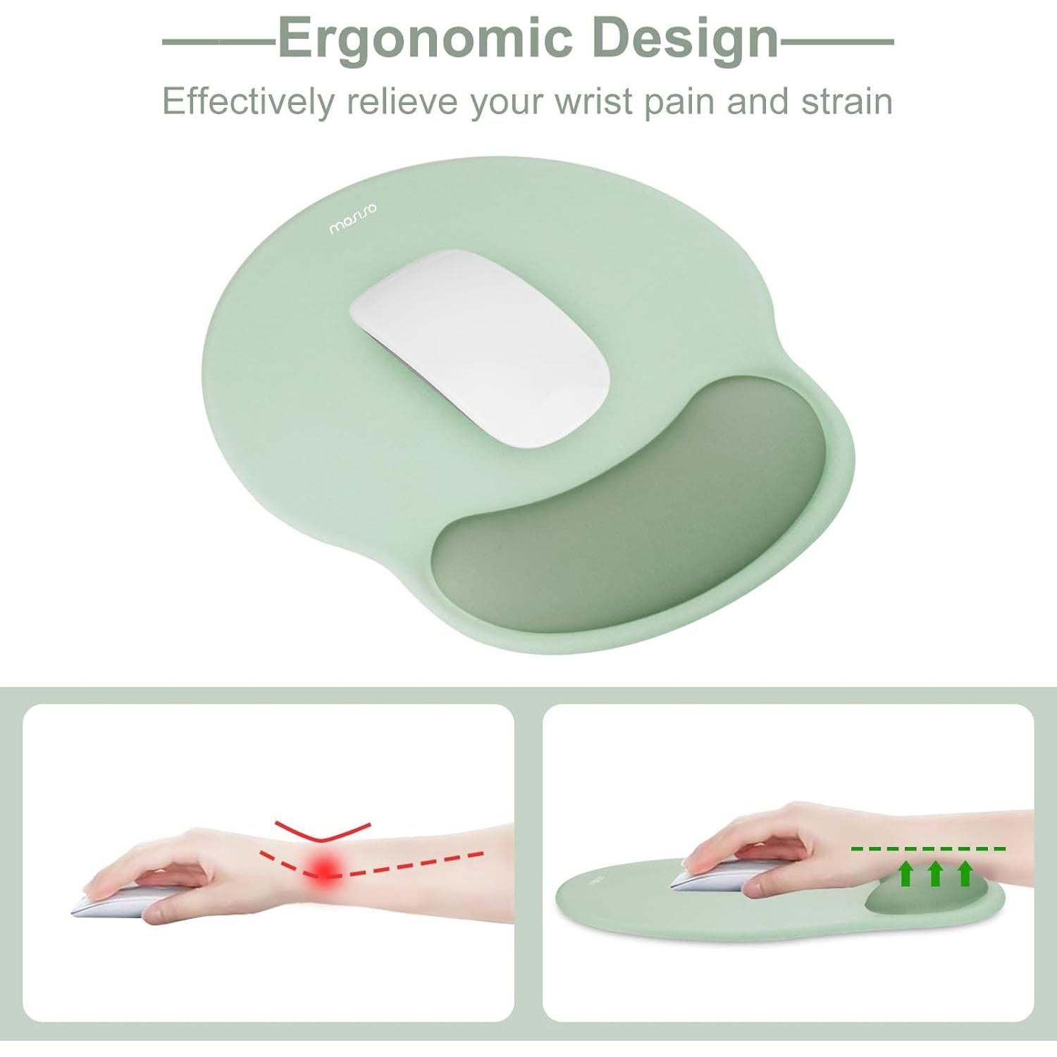 Alfombrilla de Ratón Ergonómica MOSISO Verde Antiguo 24.5x22cm