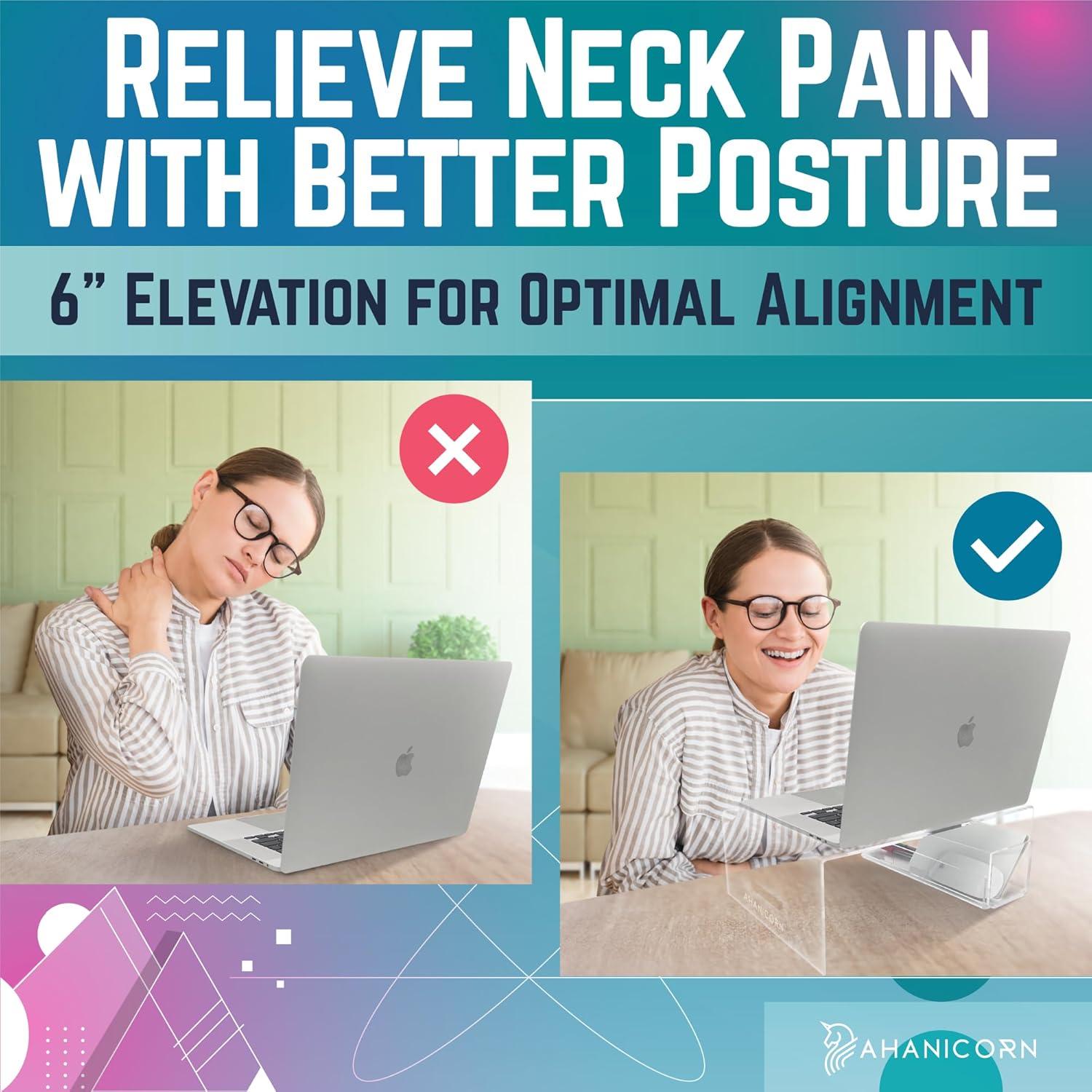 Soporte de Acrílico para Laptop Ahanicorn 16" Ergonométrico