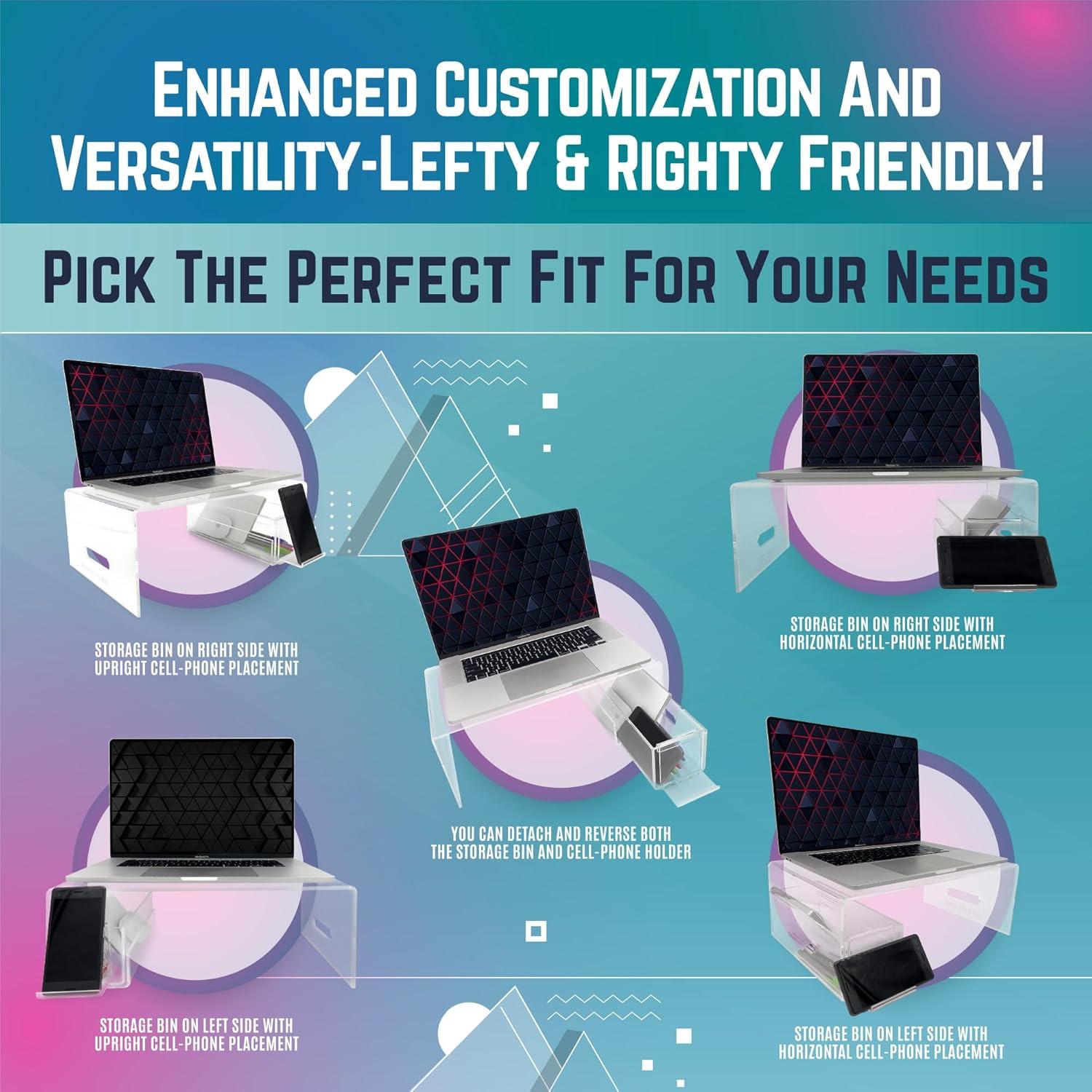 Soporte de Acrílico para Laptop Ahanicorn 16" Ergonométrico