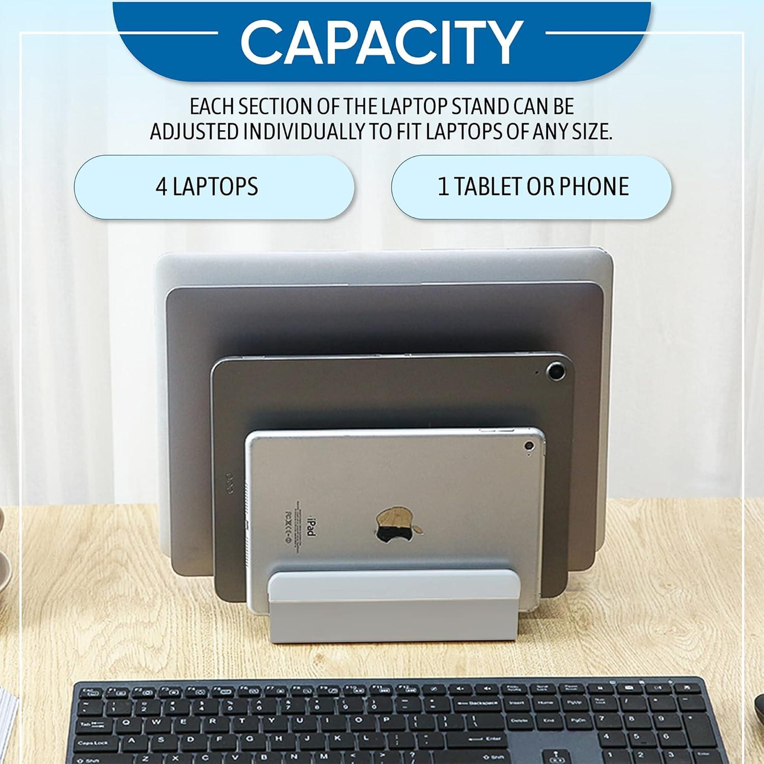 Soporte Ajustable para Laptop Elestoria - 5 Dispositivos, Gris