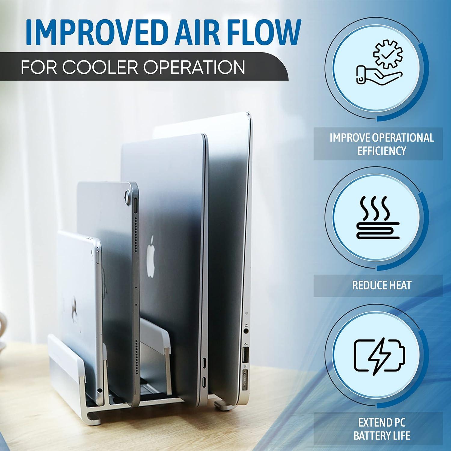 Soporte Ajustable para Laptop Elestoria - 5 Dispositivos, Gris