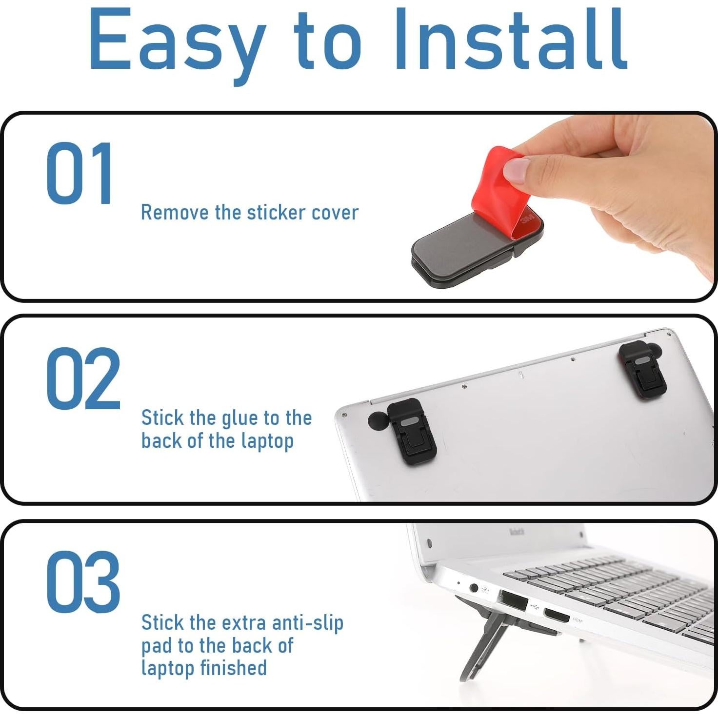 Soporte Plegable para Teclado Bewudy - 2 Pcs - Negro