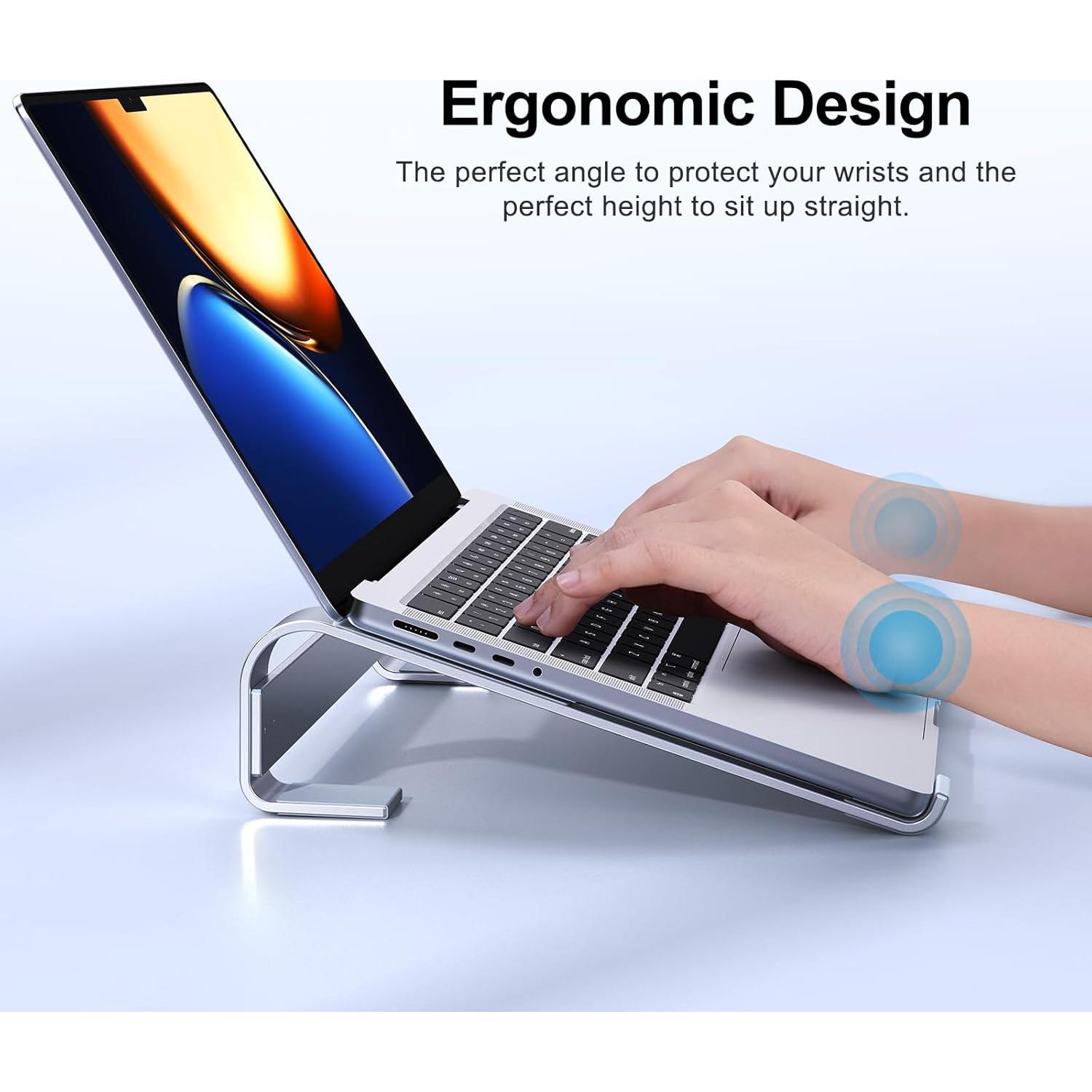 Soporte Ergonómico para Laptop MOKURU Plata 10-17.3''