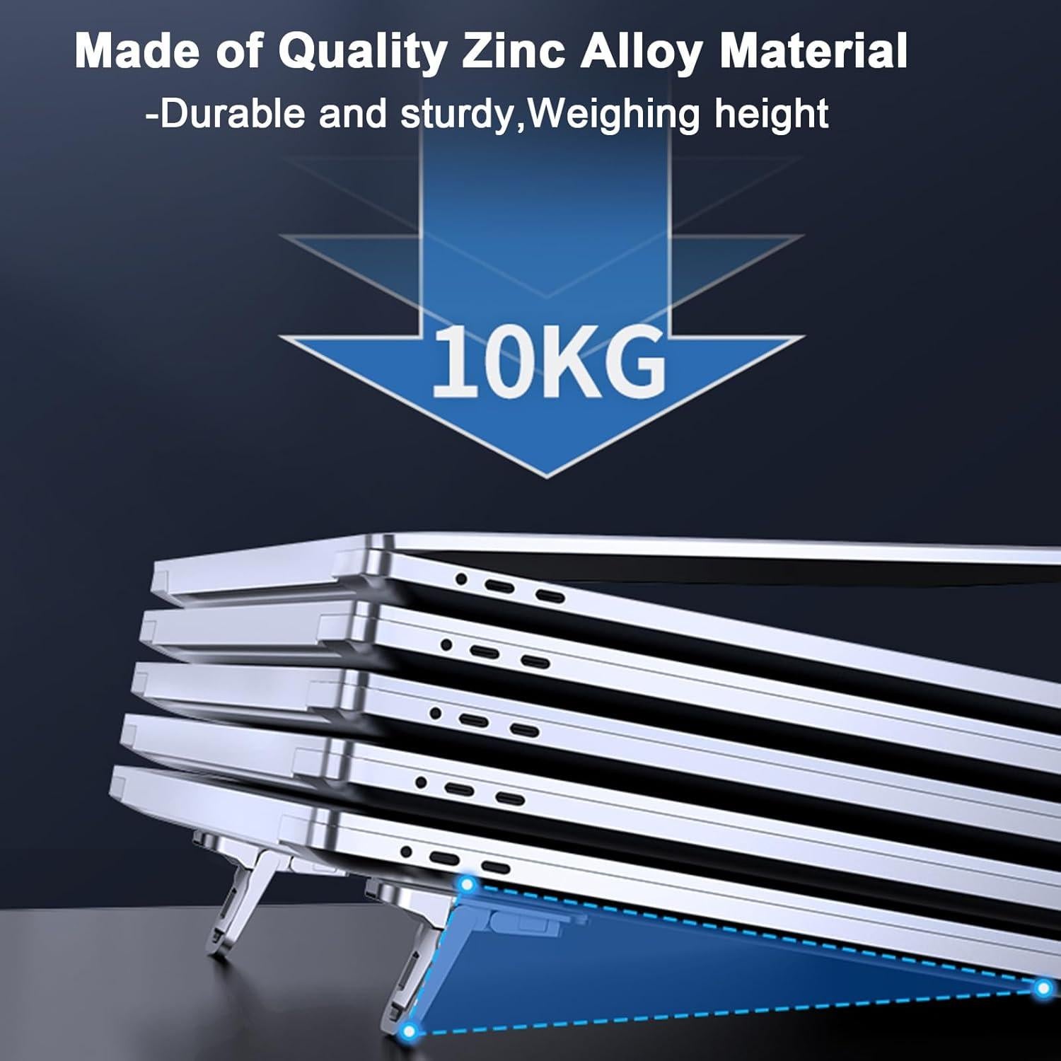 Soporte Plegable para Laptop Yshnples - Elevador Ergonómico Ajustable Negro