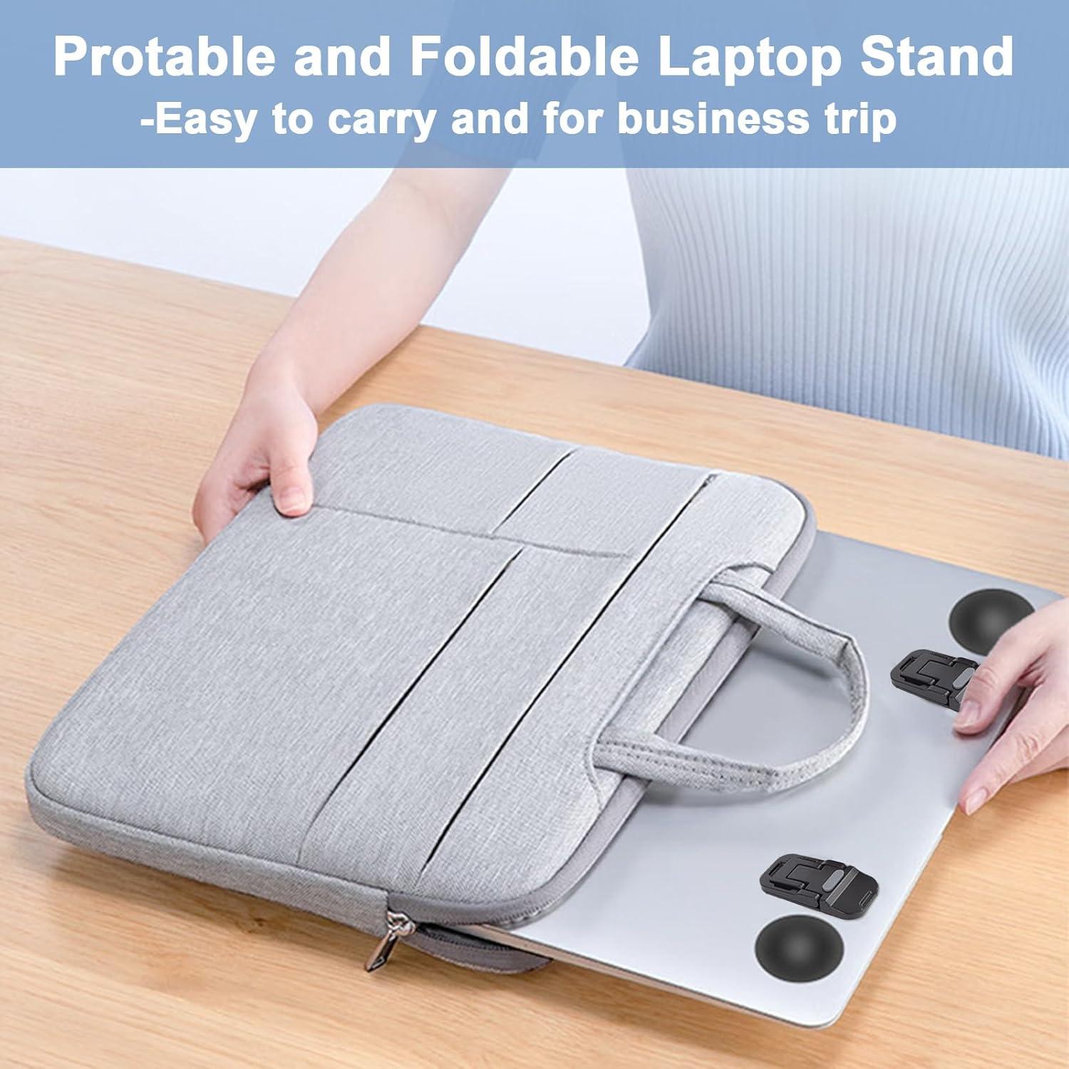 Soporte Plegable para Laptop Yshnples - Elevador Ergonómico Ajustable Negro