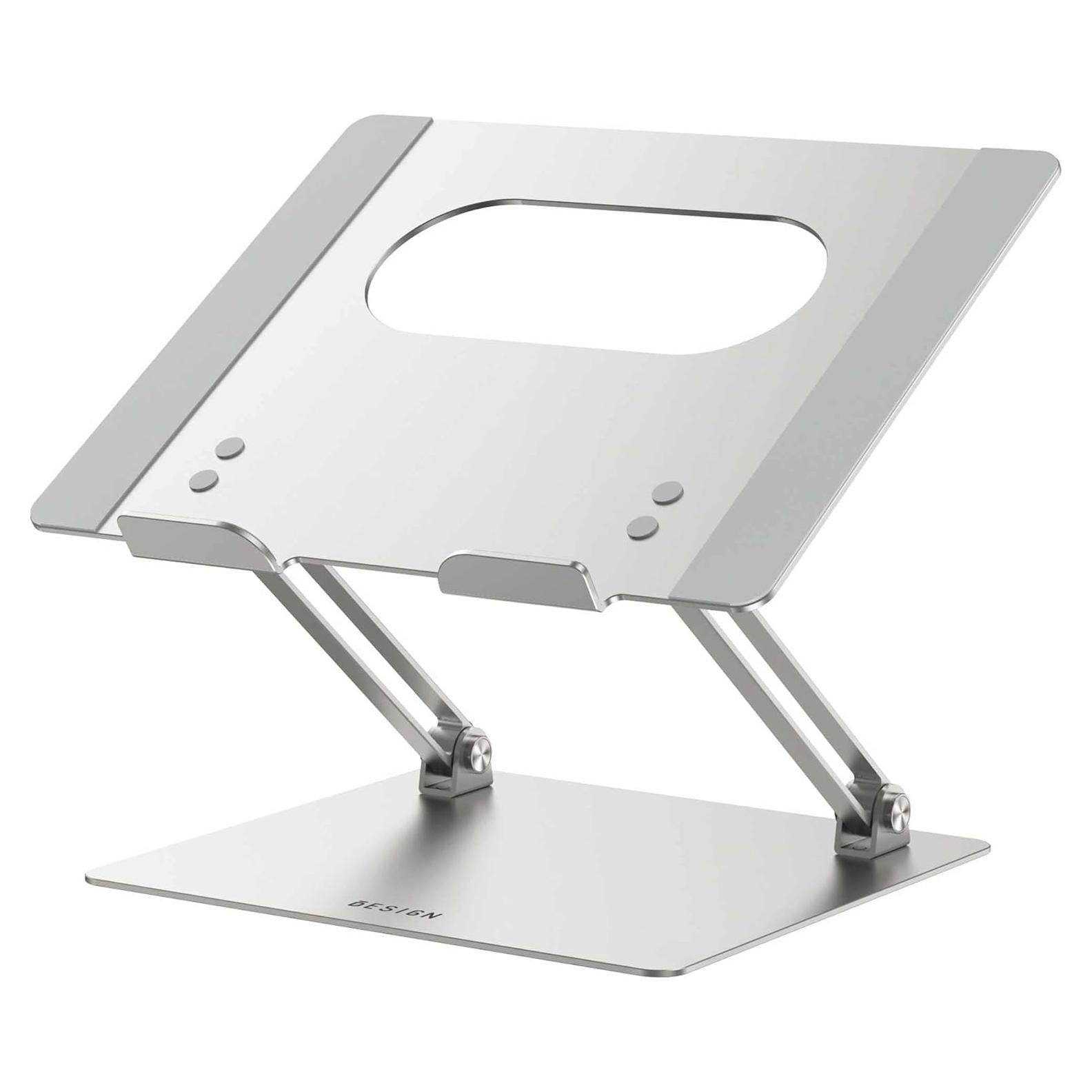 Soporte de Laptop Ajustable BESIGN LS10 de Aluminio Plata 10-14"